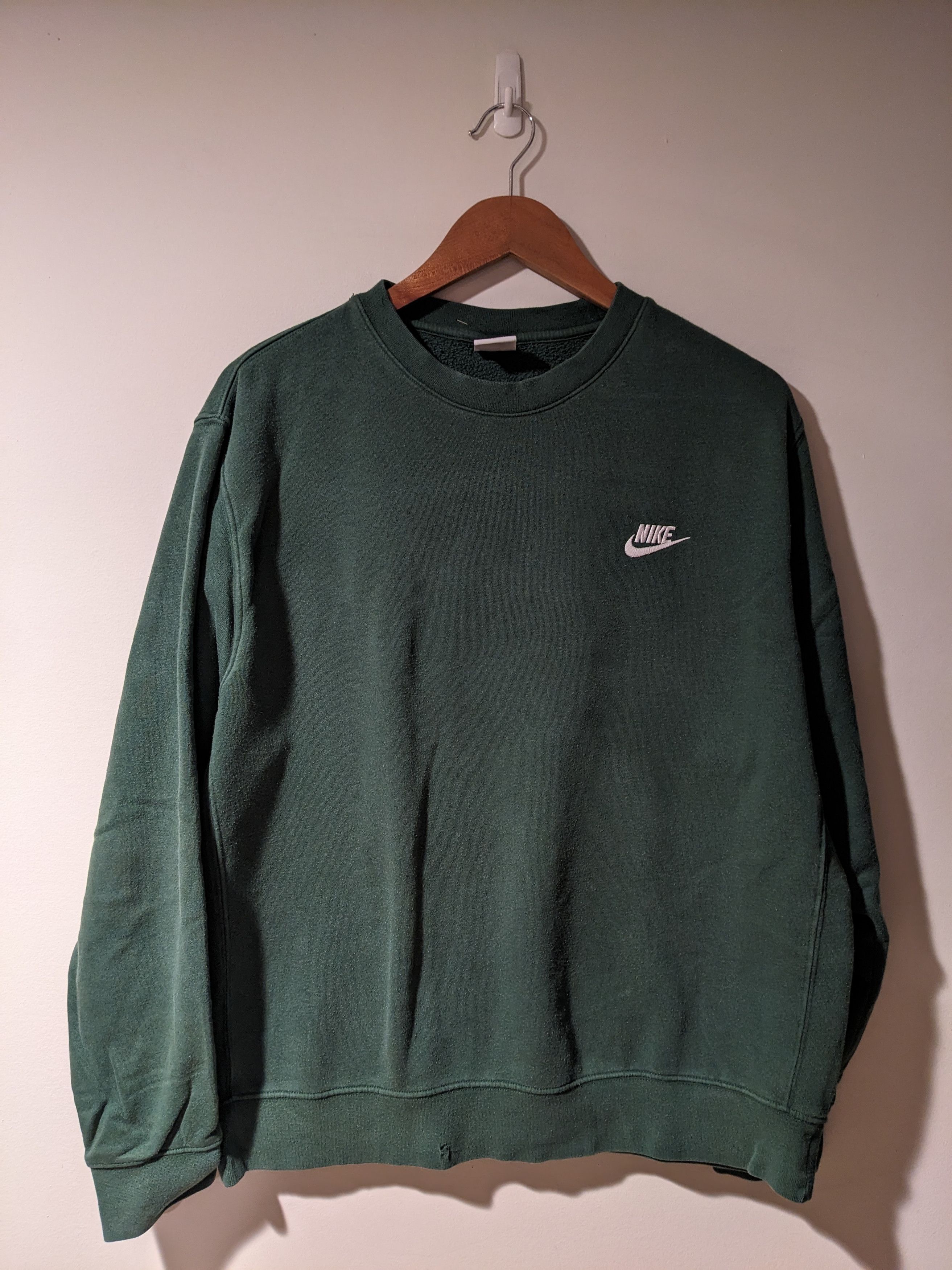 Nike Streetwear Vintage Nike Mini Swoosh Essential Green Large Sweatshirt Grailed