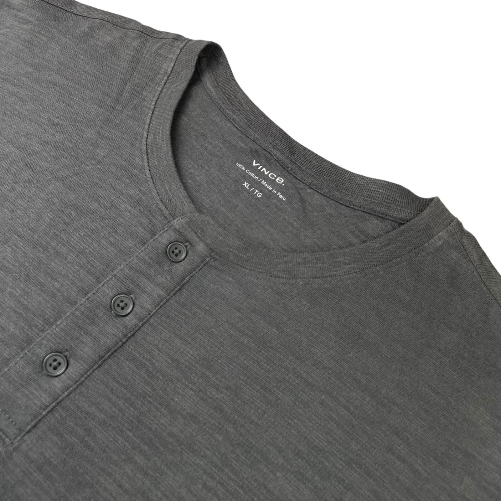 Vince NEW Vince Men's 100% Cotton L/S Henley T-Shirt Gray • XL Size US XL / EU 56 / 4 - 1 Thumbnail