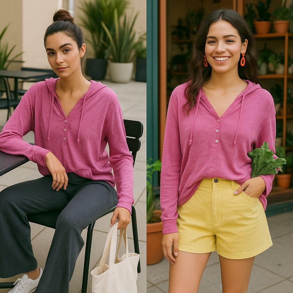 J. Jill J Jill Linen Hoodie L Petite Casual Travel Core Athleisure Size L / US 10 / IT 46 - 1 Thumbnail