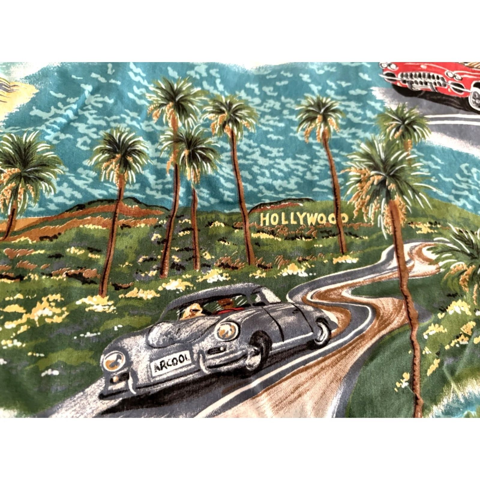 Reyn Spooner Reyn Spooner Button-Up Shirt Mens XL Rayon Multicolor Hollywood California Cars Beach Hawaiian Classic Cars Shirt Size US XL / EU 56 / 4 - 5 Thumbnail