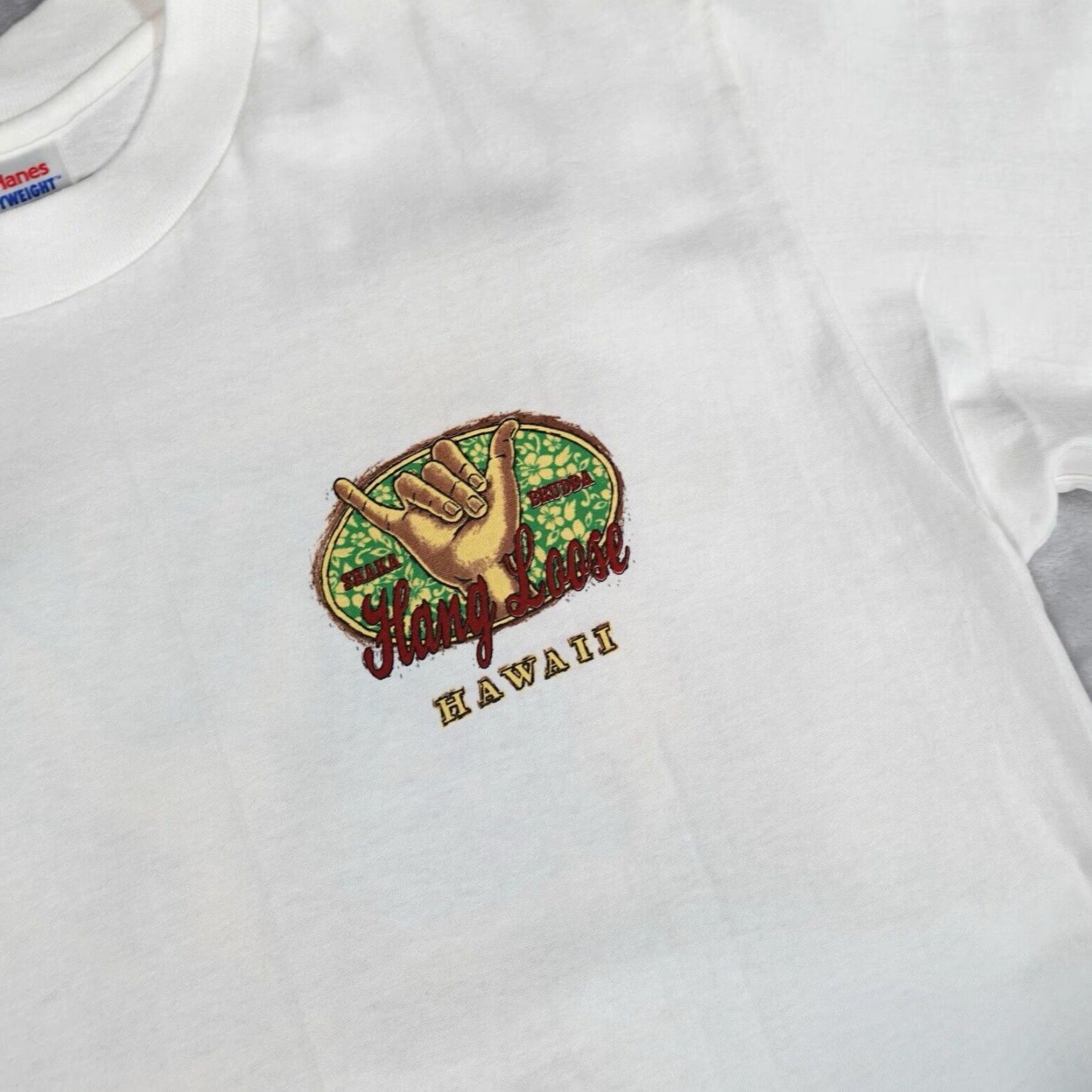 Vintage VINTAGE Hawaii T-Shirt Men L Slim Fit White 90s Graphic Print Crew Neck Summer Size US L / EU 52-54 / 3 - 6 Thumbnail