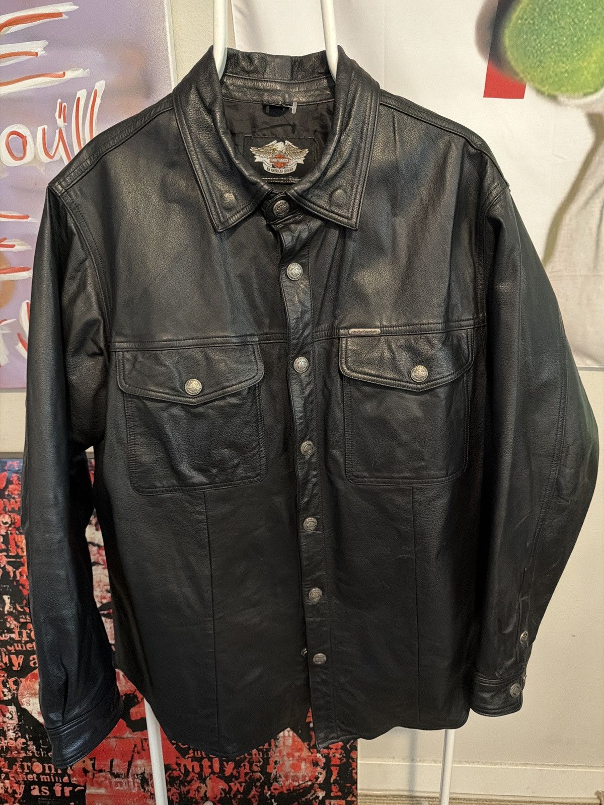 Harley Davidson Harley Davidson Leather Shirt Size US L / EU 52-54 / 3 - 1 Thumbnail