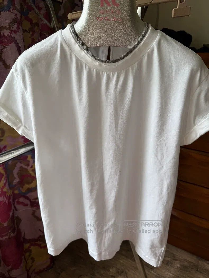 Brunello Cucinelli Brunello Cucinelli White T-shirt Size S / US 4 / IT 40 - 1 Thumbnail