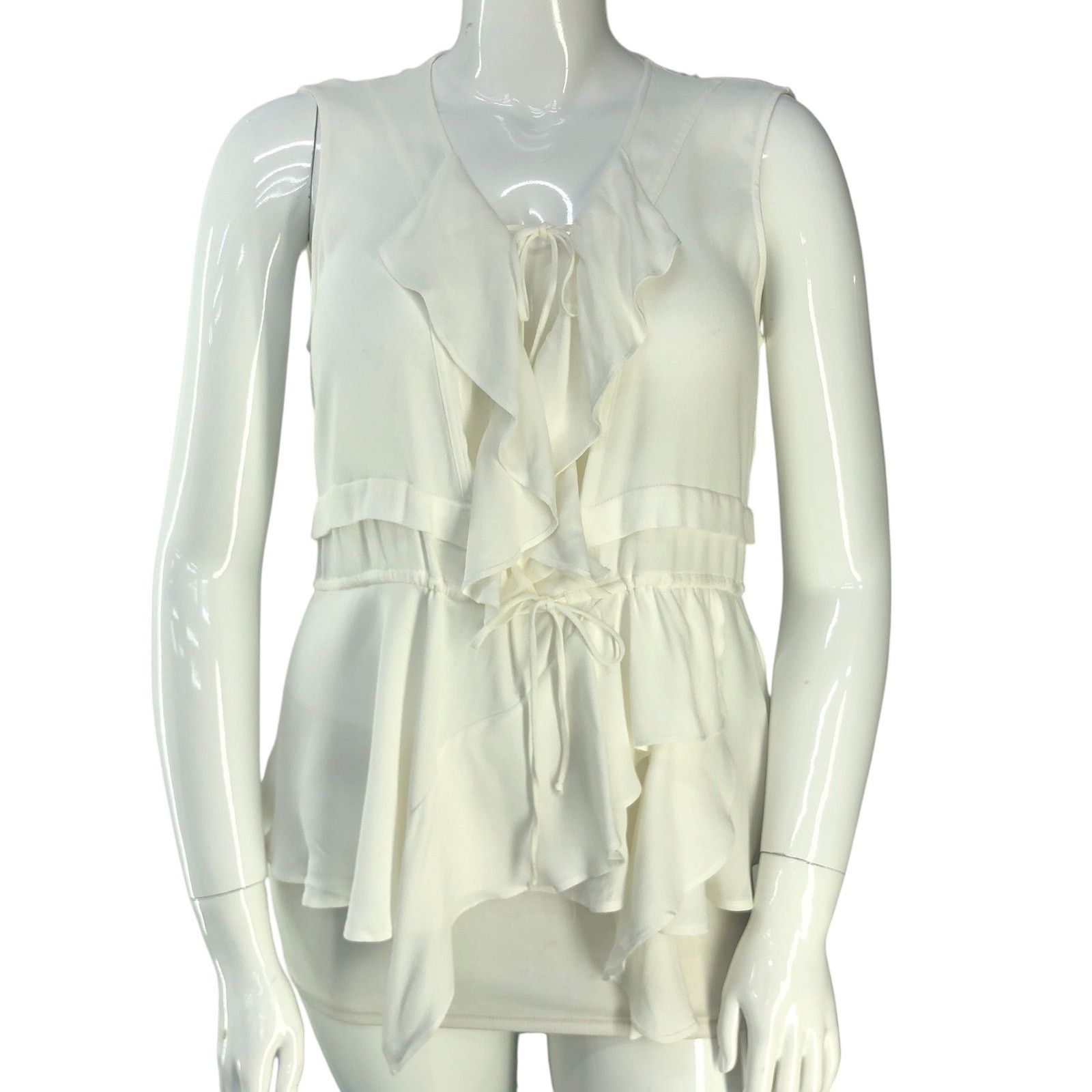 Iro IRO Size 42 Top Ruffle Front Sleeveless Blouse Tie Waist Size L / US 10 / IT 46 - 11 Thumbnail
