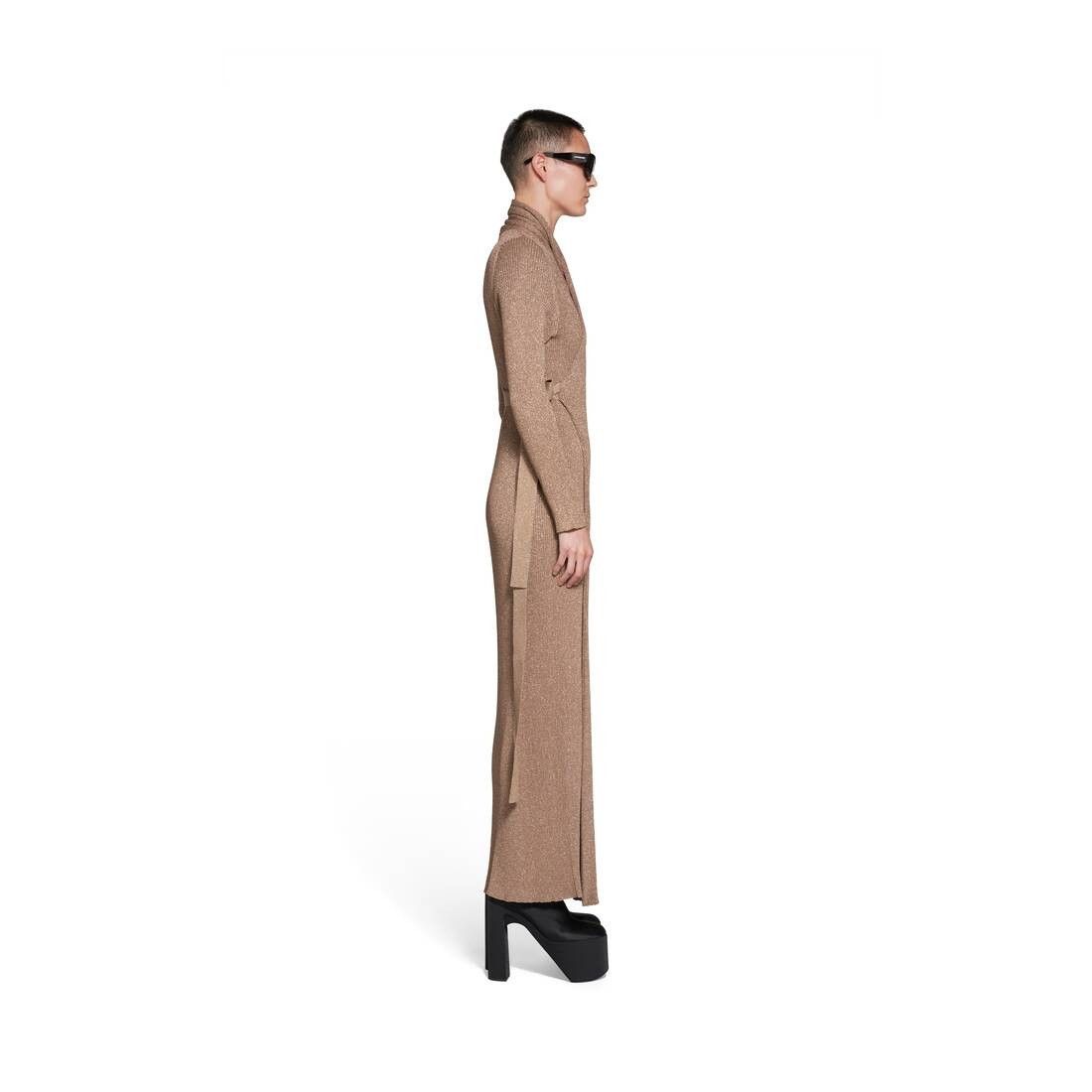Balenciaga o1bcso1str0525 Wrap Maxi Dress in Brown Size S / US 4 / IT 40 - 3 Thumbnail