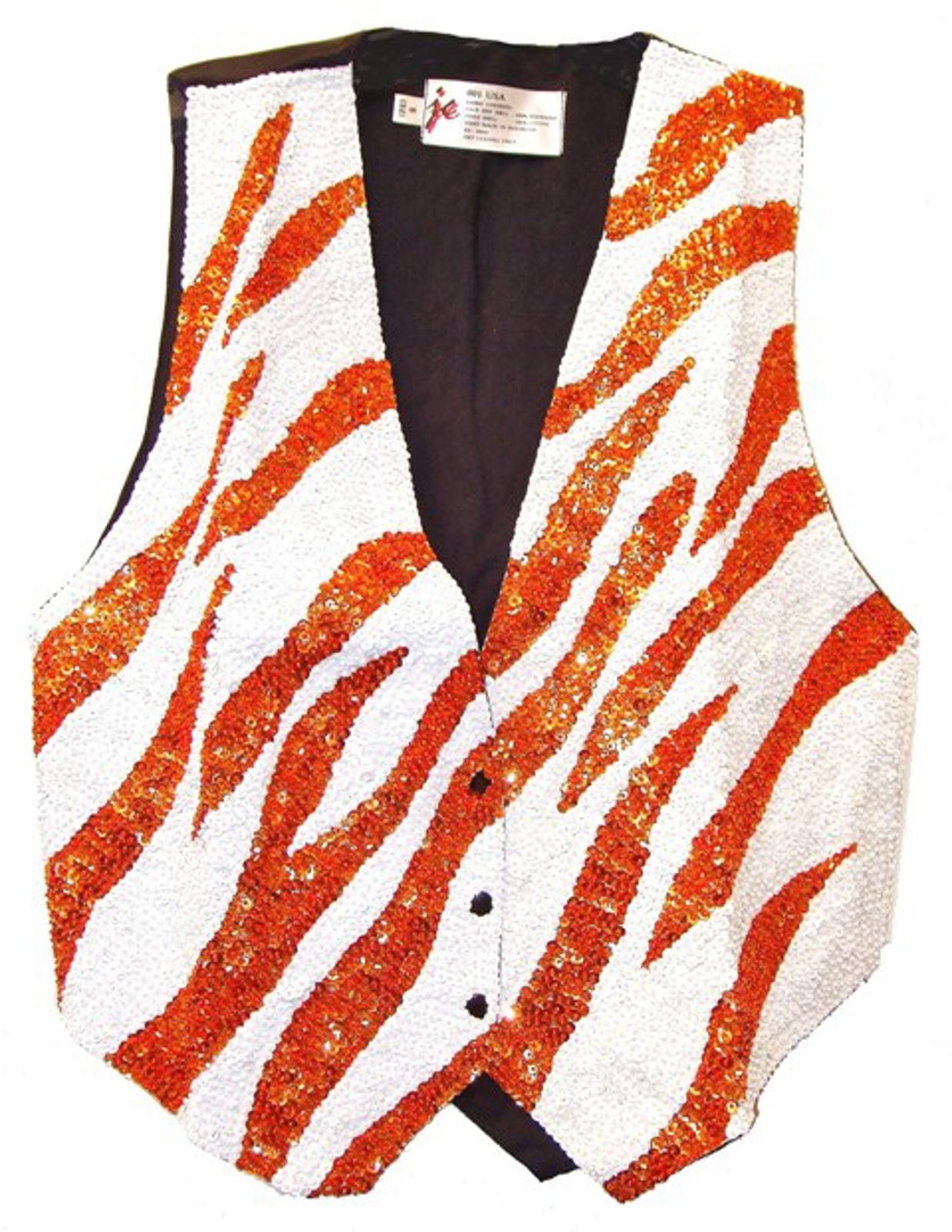 Designer Sequin Vest WHITE TIGER Size ONE SIZE - 1 Preview