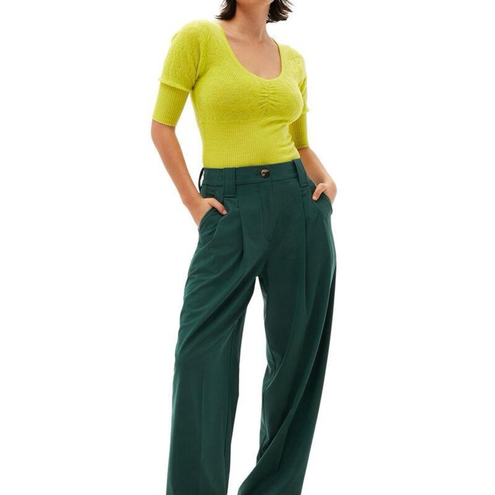 Ganni Ganni women’s Green Pants Size 28" / US 6 / IT 42 - 2 Thumbnail
