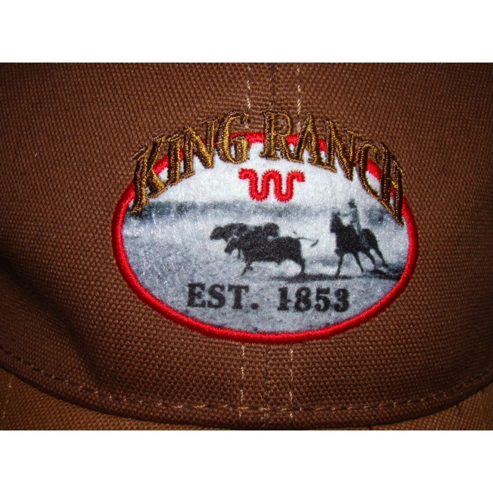 Vintage VINTAGE King Ranch Kingsville TX Adjustable Strap Brown Canvas Hat USA Size ONE SIZE - 2 Thumbnail