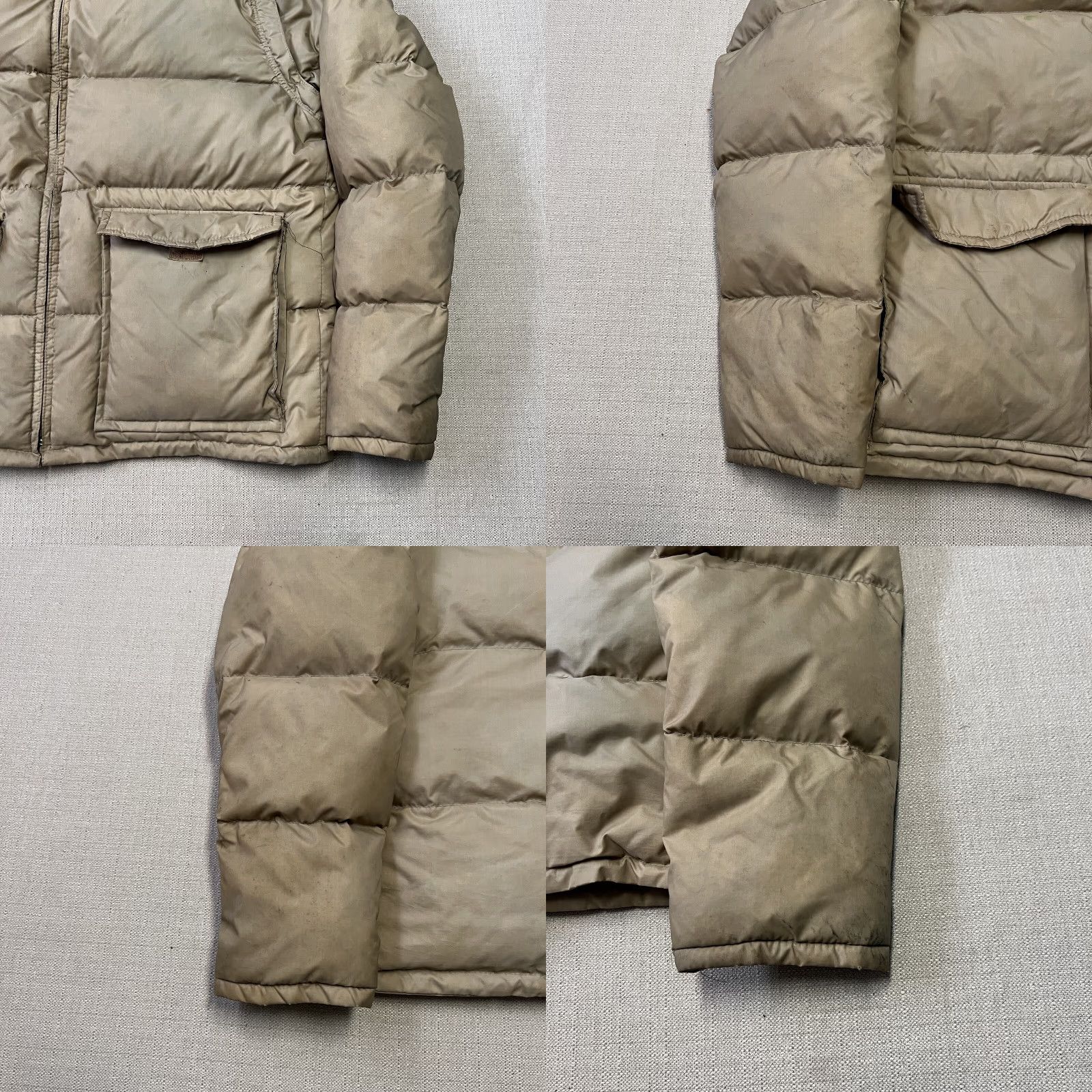 Vintage VINTAGE Ski Daddle Puffer Jacket Mens XL 60s 70s Snow Down Zip Up Beige Nylon Softshell Quilted Zipper Down Jacket Casual Skiing Front Zip Mid-Length Size US XL / EU 56 / 4 - 8 Thumbnail