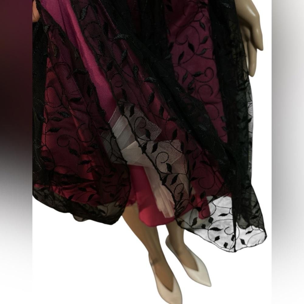 Designer Elegant Black and Purple Women's Dress Size S / US 4 / IT 40 - 4 Thumbnail