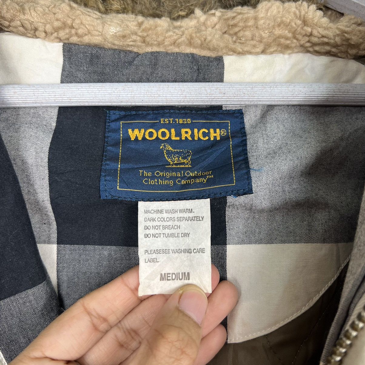 Vintage 🔥 VINTAGE WOOLRICH CHECKER FAUX FUR TRIM BOMBER JACKET Size US M / EU 48-50 / 2 - 14 Thumbnail