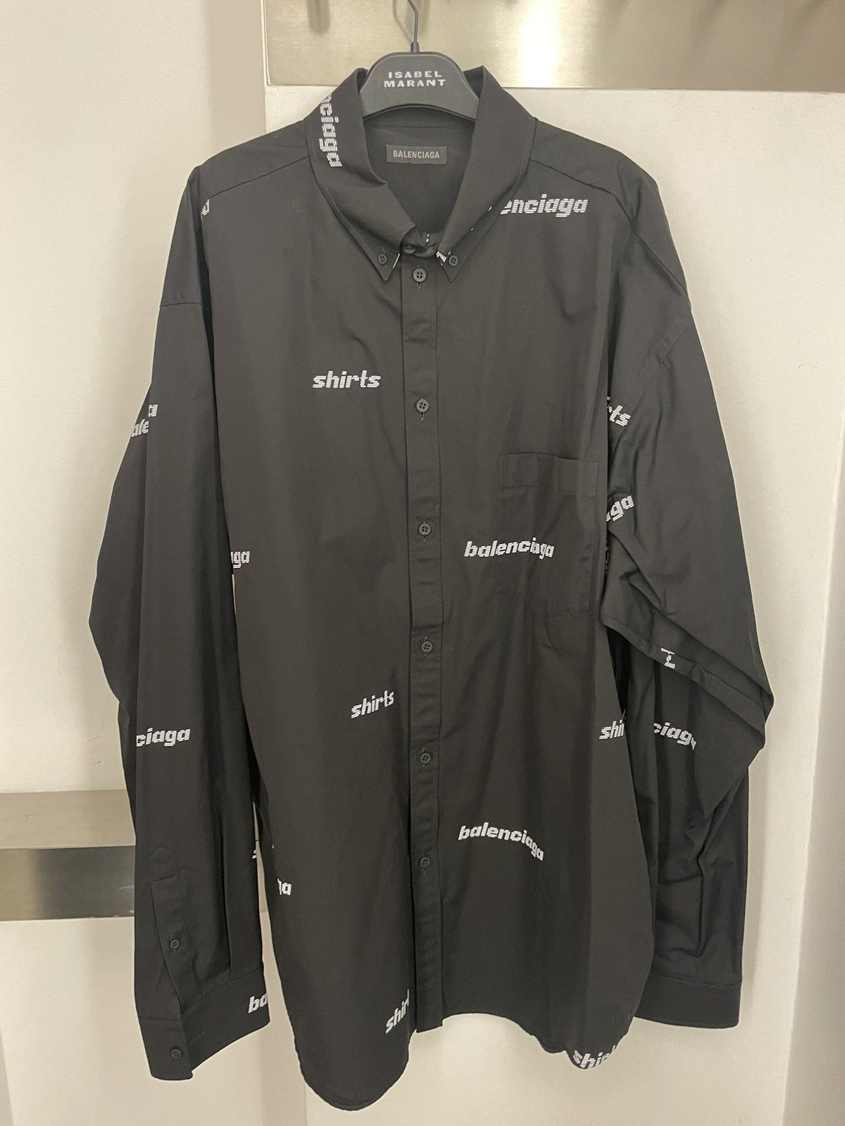 Balenciaga ALL-OVER LOGO SHIRT Size US XL / EU 56 / 4 - 1 Thumbnail