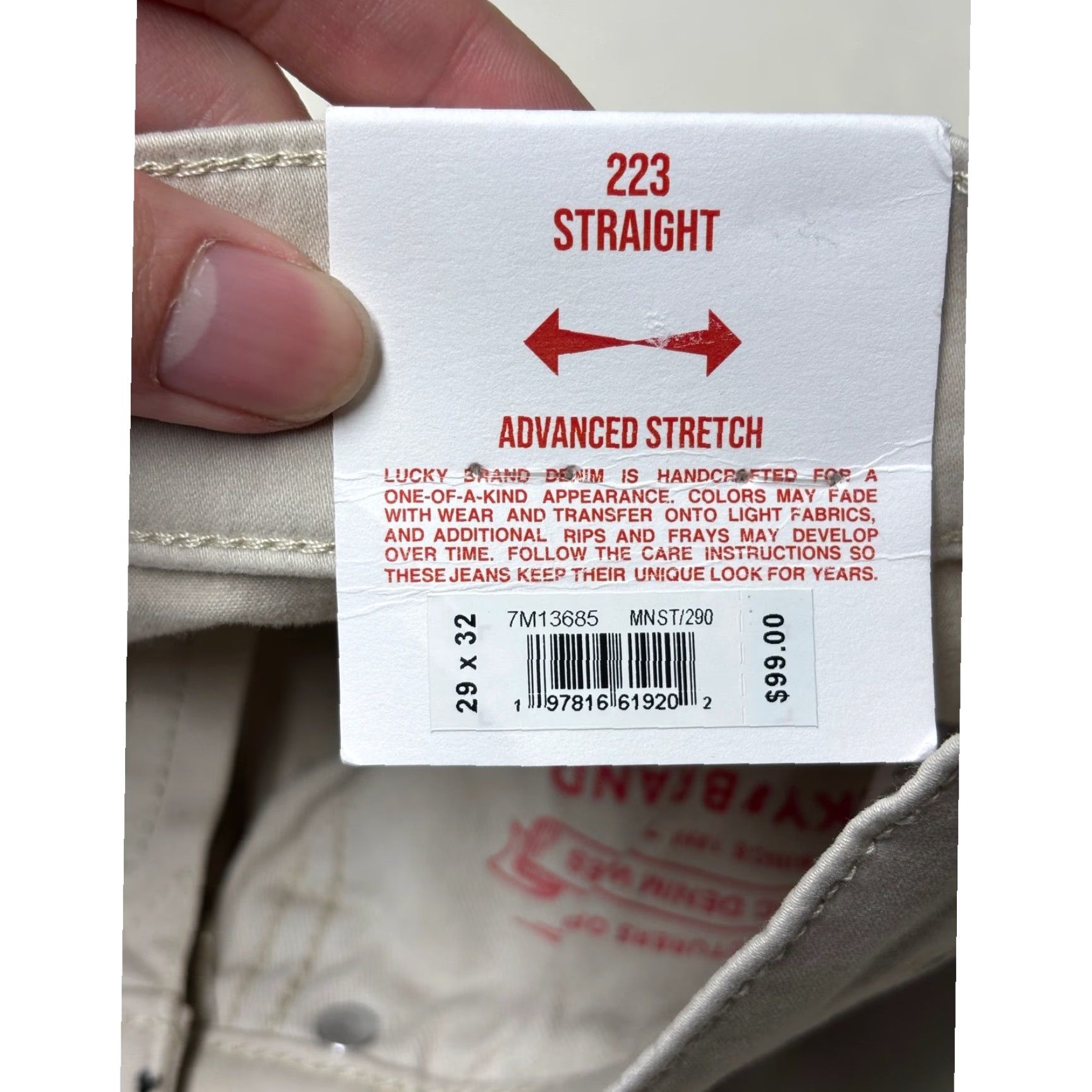 Lucky Brand Lucky Brand 223 Straight Pants Mens 29x32 Sand Beige Size US 29 - 7 Thumbnail