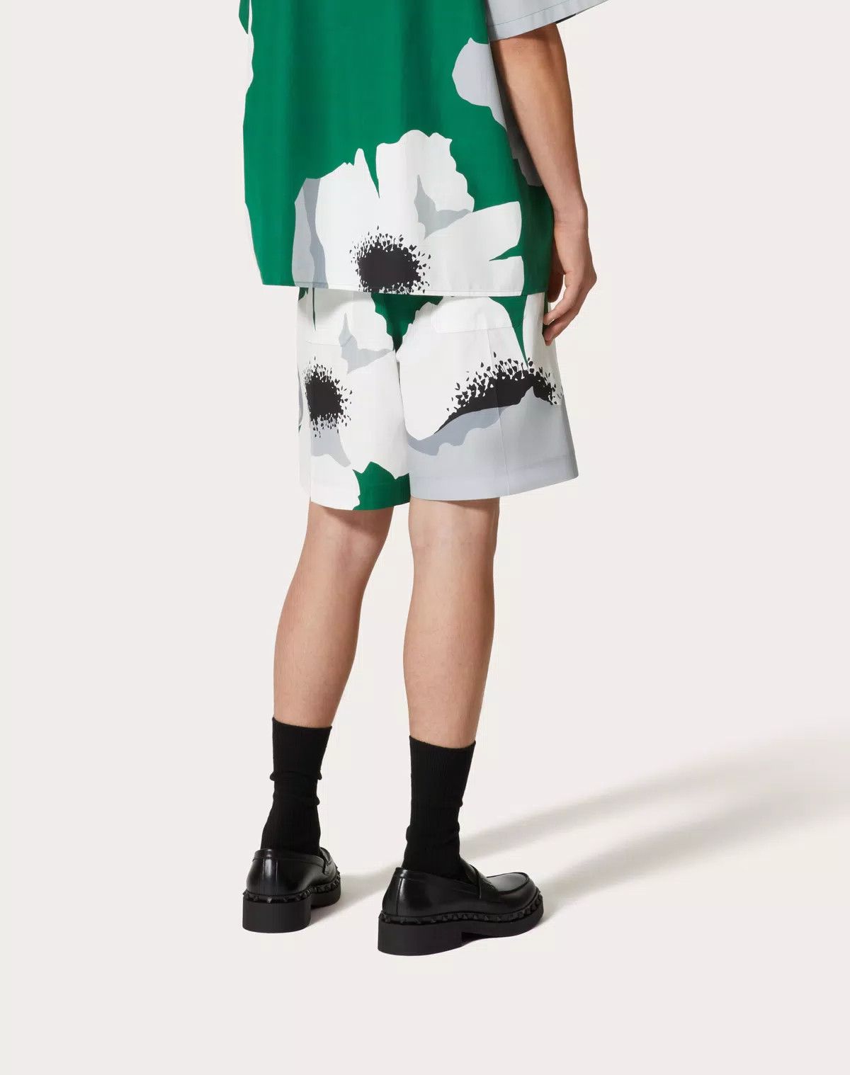 Valentino oc11z0725 Cotton Poplin Bermuda Shorts in White/Green Size US 28 / EU 44 - 5 Thumbnail