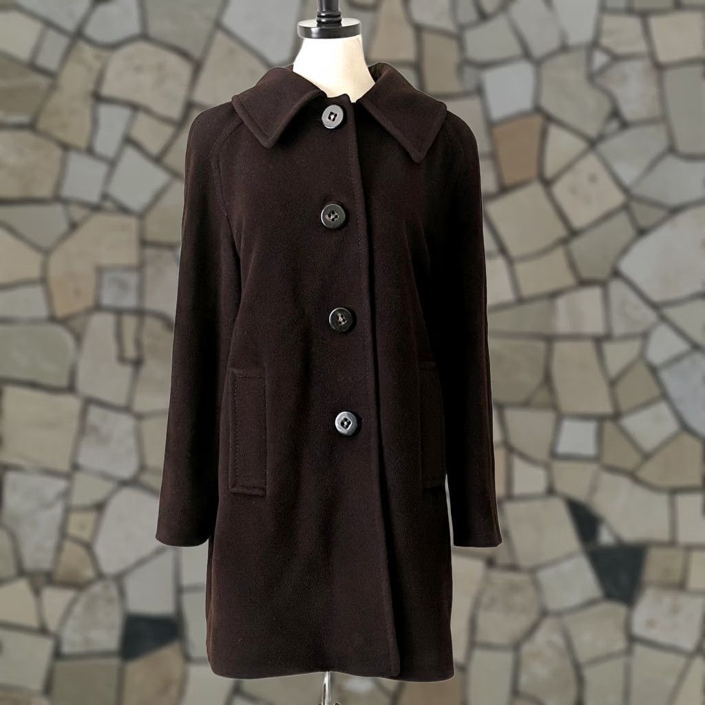Vintage VINTAGE Saint Jacques Wool Angora Lambswool Brown Jacket Peacoat 40 France 10 US Coat Women Medium Brown 35" Length Size L / US 10 / IT 46 - 1 Thumbnail
