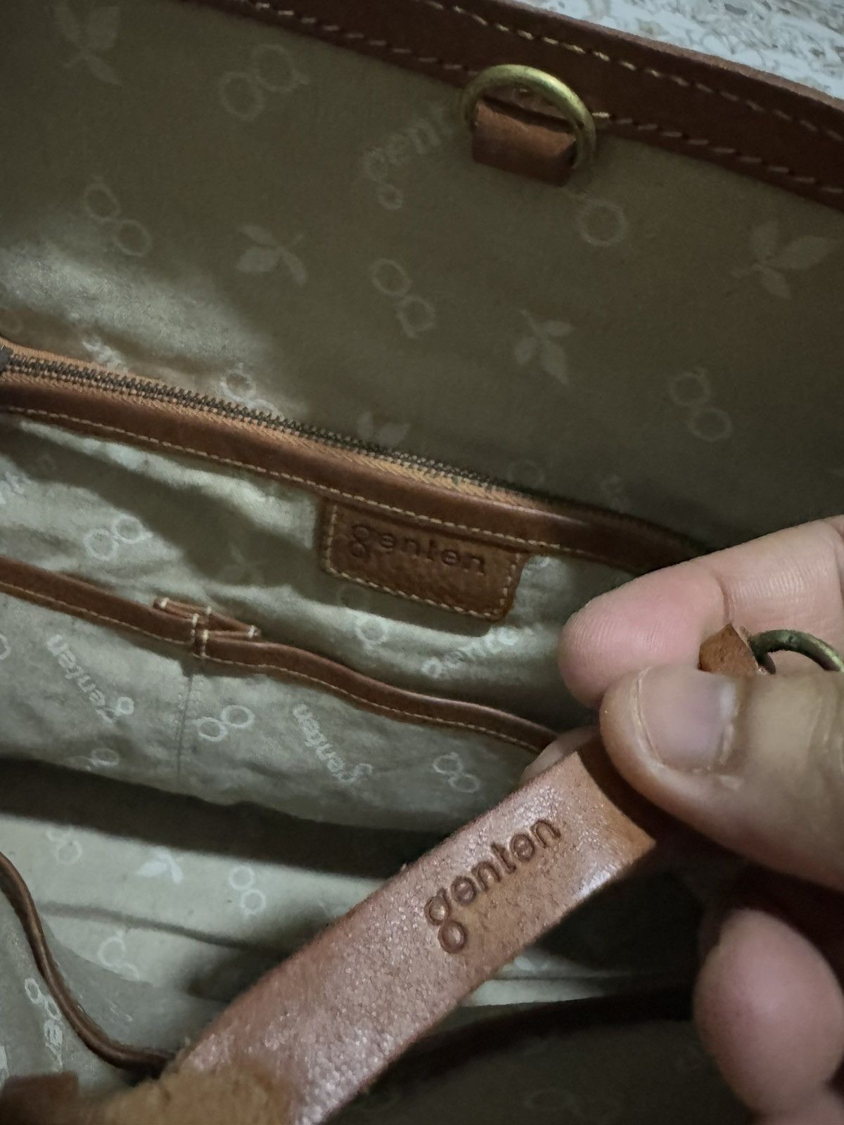 Genuine Leather × Japanese Brand 🇯🇵 Genuine Leather Genten Workshop Handle Tote Bag Size ONE SIZE - 9 Thumbnail