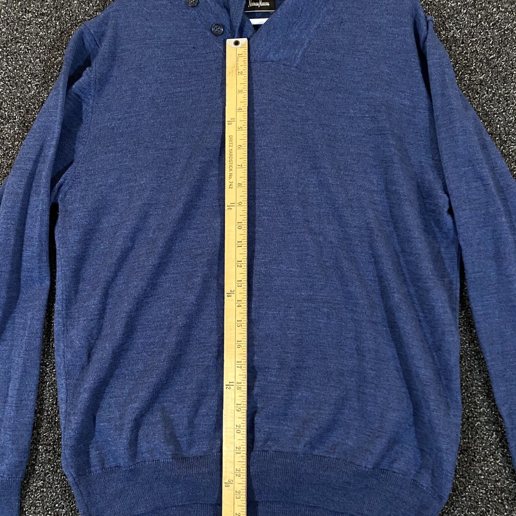 Neiman Marcus NEIMAN MARCUS Sweater Mens Large Blue Merino Wool Acrylic Blend Shawl Collar Size US L / EU 52-54 / 3 - 4 Thumbnail