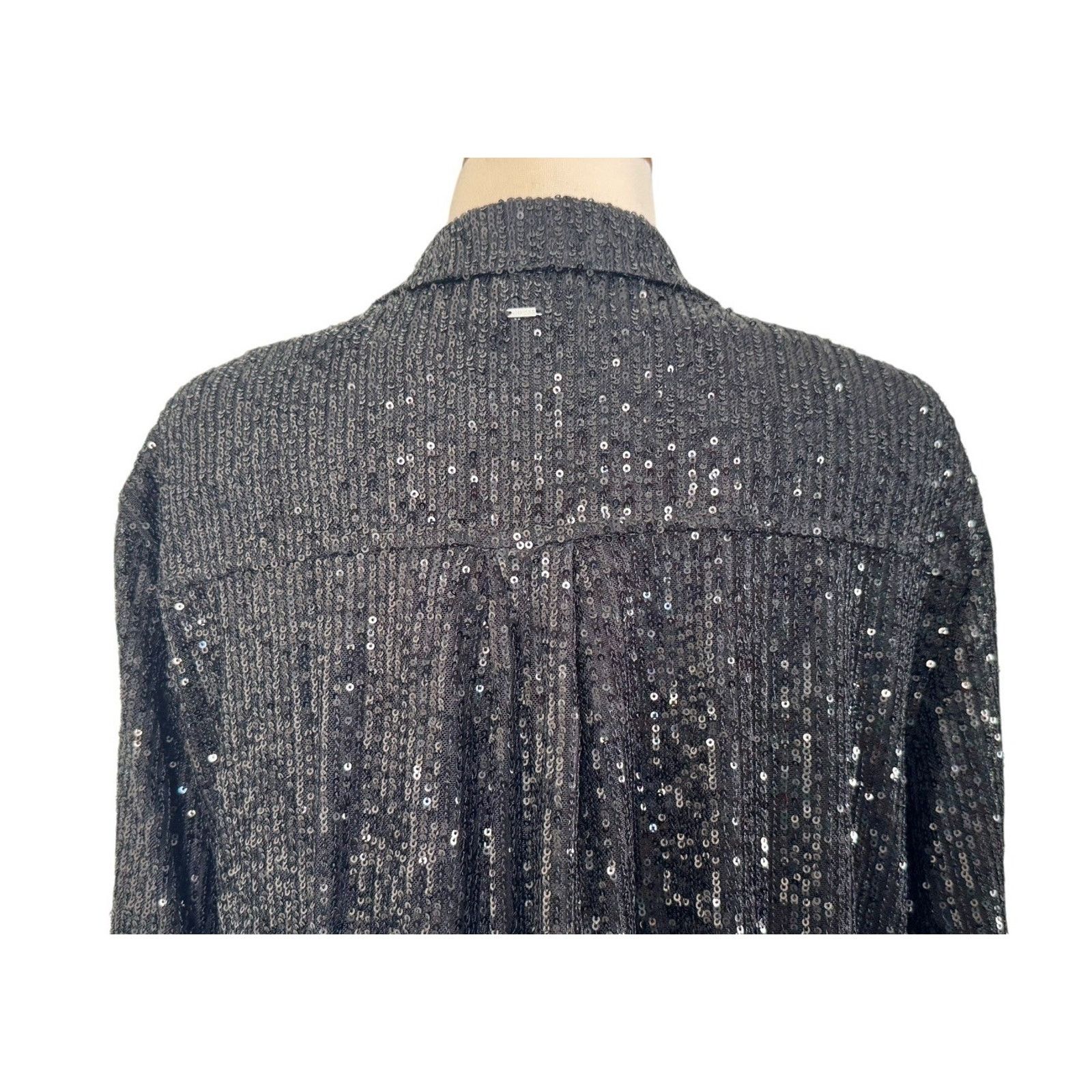 Guess GUESS Sequin Button Collared Boyfriend Oversized Blouse Top Size M / US 6-8 / IT 42-44 - 10 Thumbnail