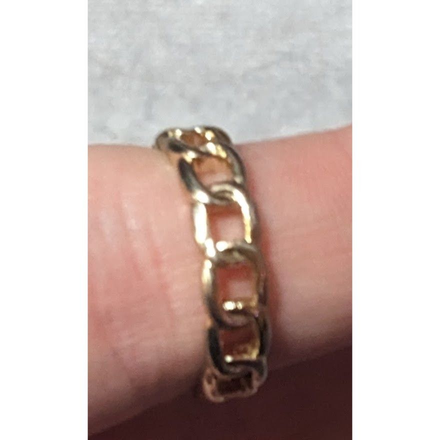 Other Punk Chain Link Shaped Gold Tone Fashion Ring Size 7 3/4 Size ONE SIZE - 13 Thumbnail