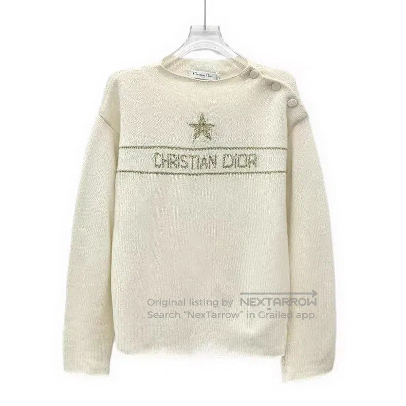 Dior Dior Beige five-pointed star logo letter inlaid cashmere r Size M / US 6-8 / IT 42-44 - 1 Thumbnail