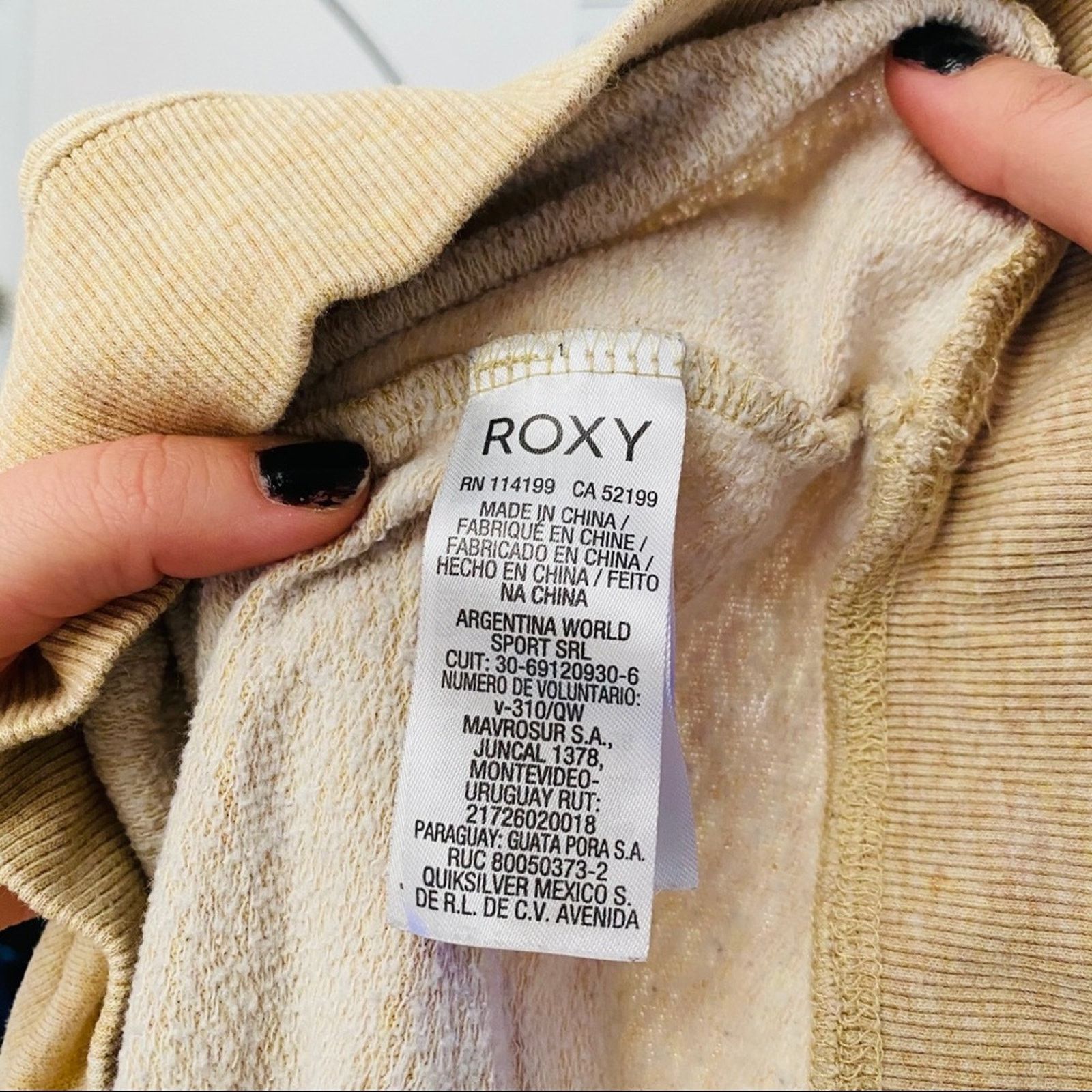 L.A. Roxx ROXY Mustard Light Yellow Sweatshirt Pullover Sweater Crew Size M / US 6-8 / IT 42-44 - 7 Thumbnail