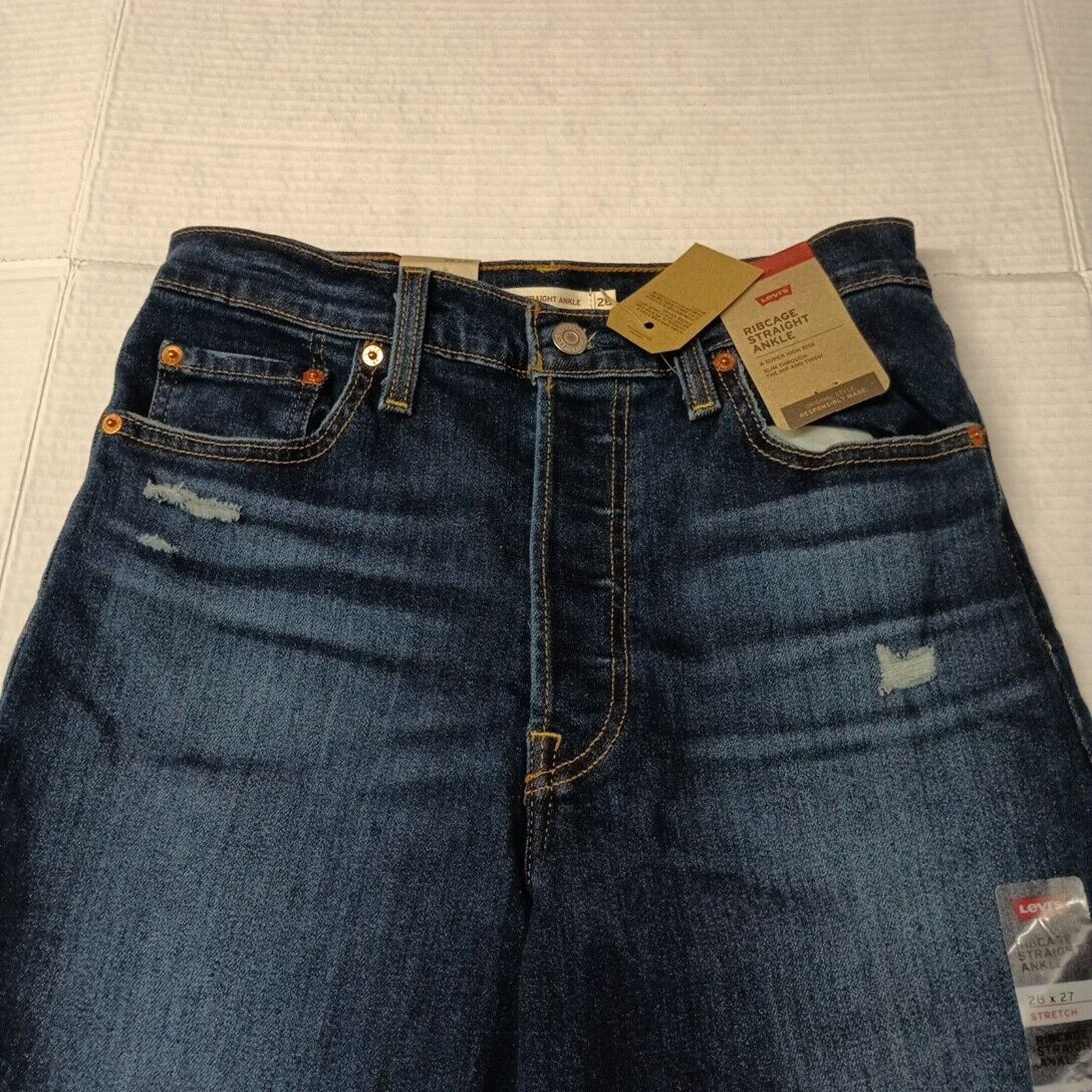 Levi's Levi's Ultra High Rise Ribcage Straight Leg Jeans Size 28x27 Size 28" / US 6 / IT 42 - 3 Thumbnail