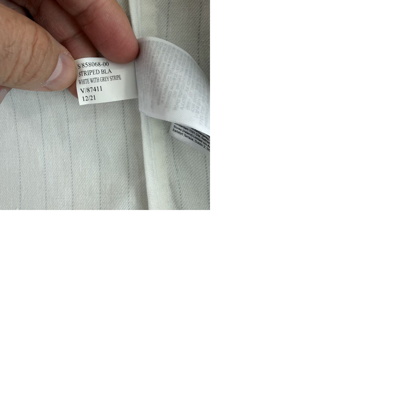 Banana Republic Banana Republic Blazer Mens 42 White Grey Striped Linen Tessuti di Sondrio Size 42R - 9 Thumbnail