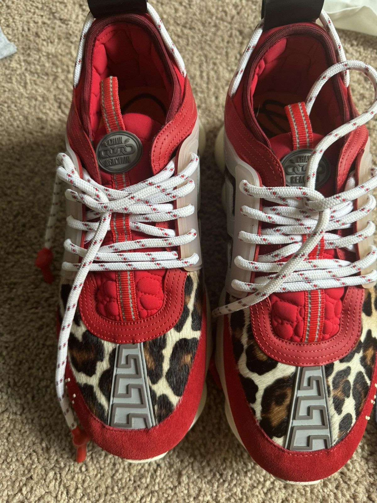 Versace Versace Chain Reaction ‘Red Leopard Print’ Size US 10 / EU 43 - 4 Thumbnail