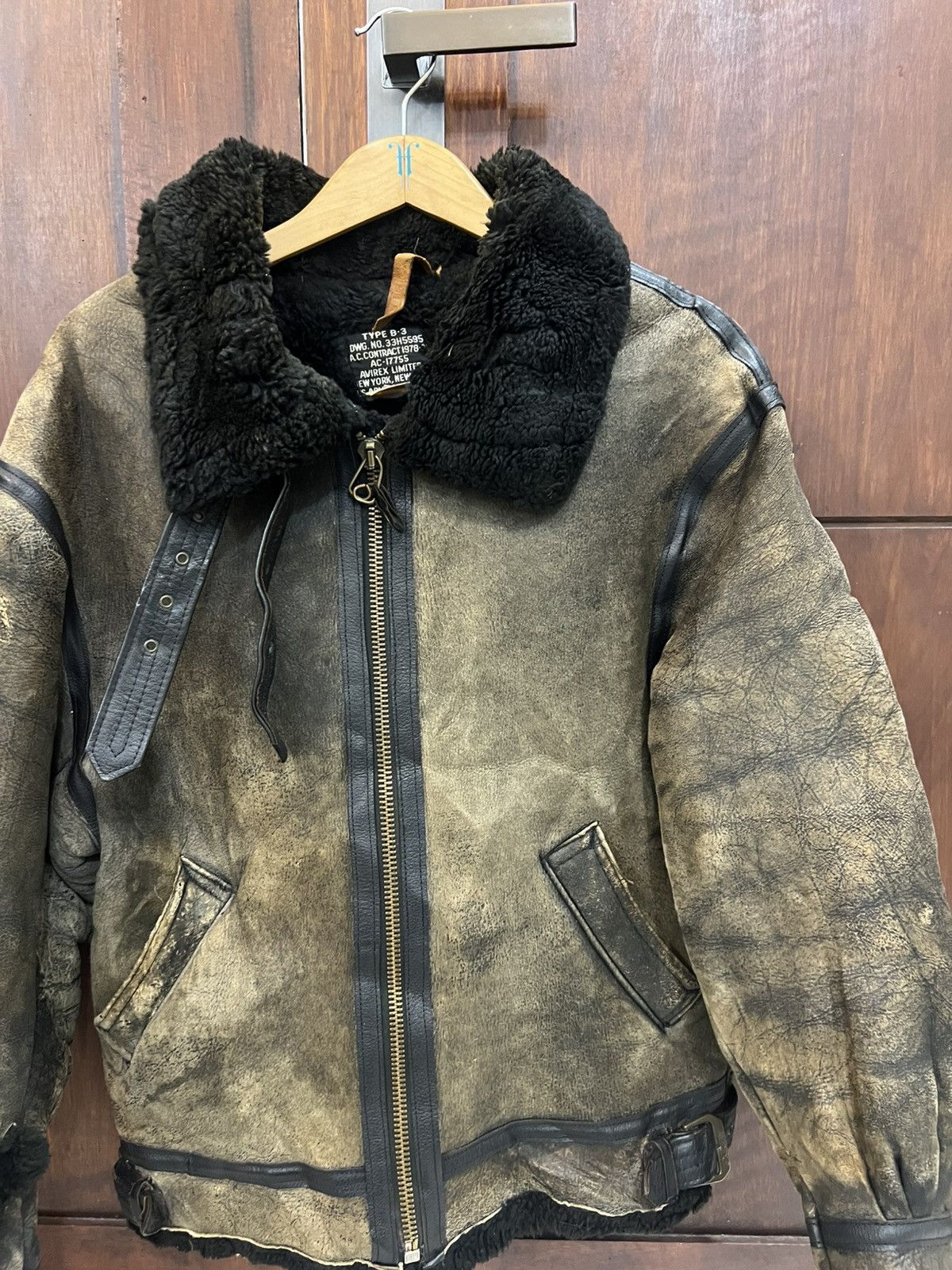 Vintage Avirex B3 Sheep Skin US Army Force Jacket