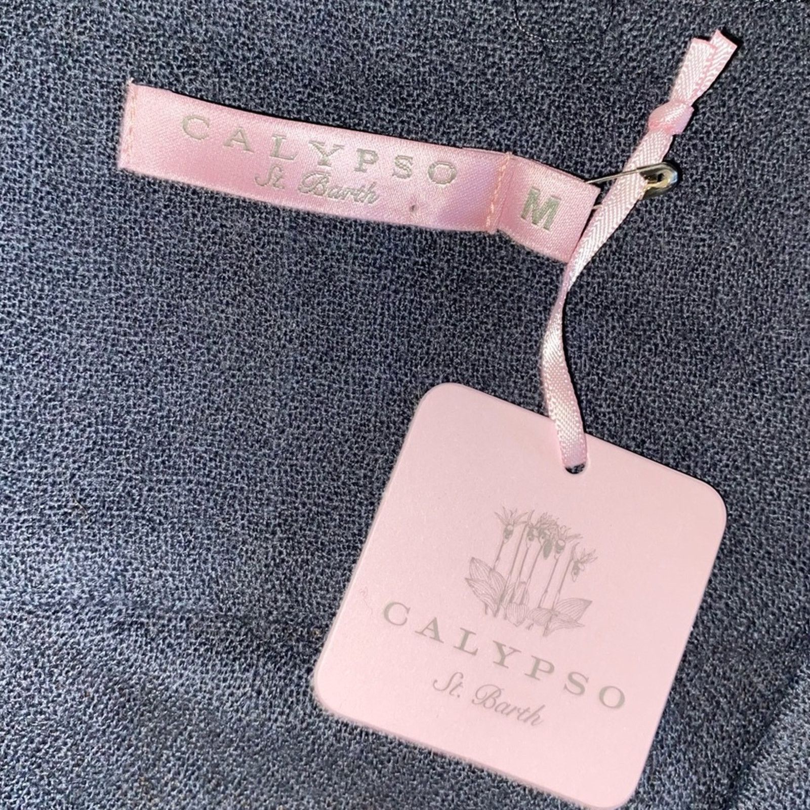 Calypso St Barth New Calypso St Barth $350 Gray Linen Snap Front Dress MED Size M / US 6-8 / IT 42-44 - 4 Thumbnail