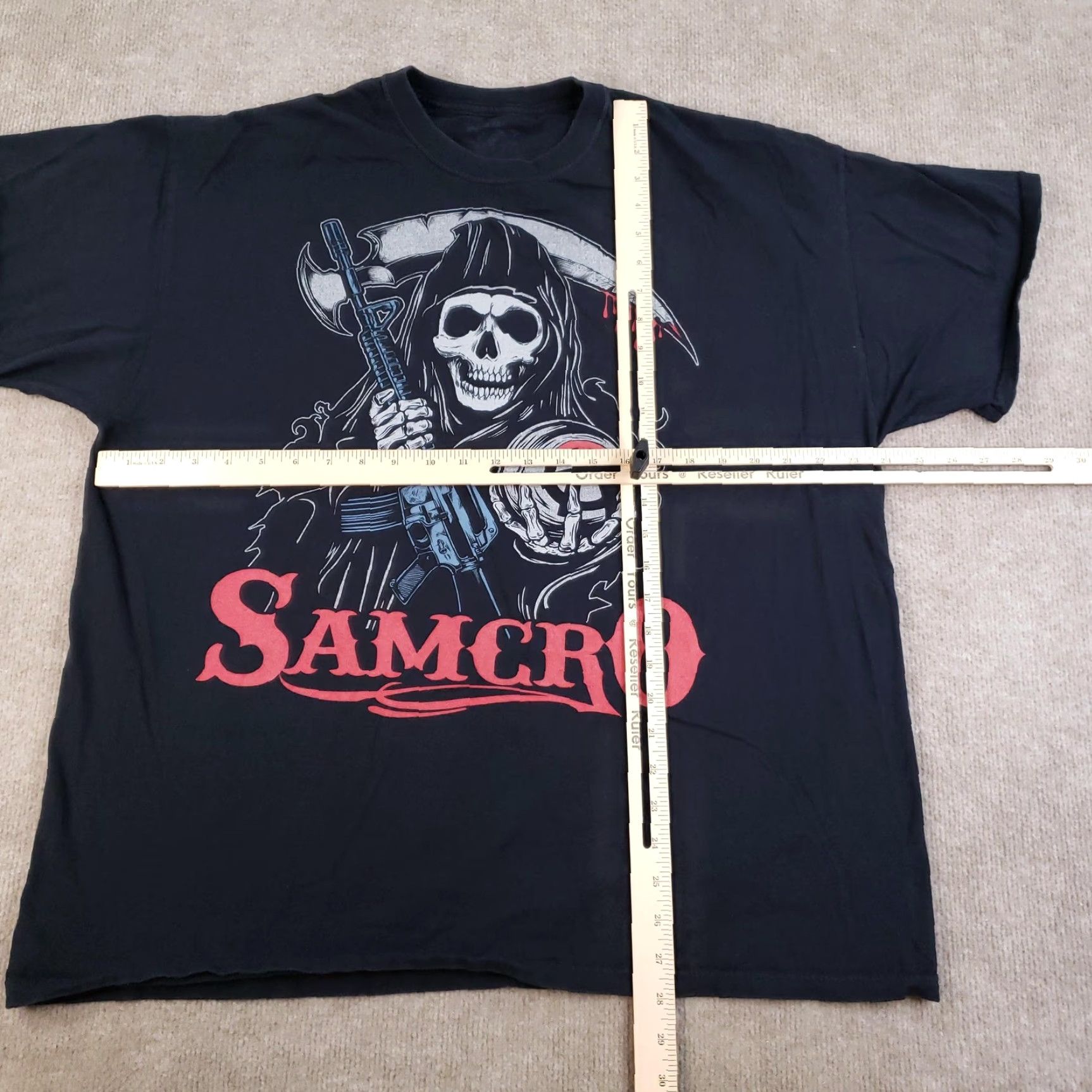 Vintage Sons of Anarchy SAMCRO Shirt Mens XL Graphic Tee Short Sleeve Crew Neck Black Grim Reaper TV Show Size US XL / EU 56 / 4 - 2 Thumbnail