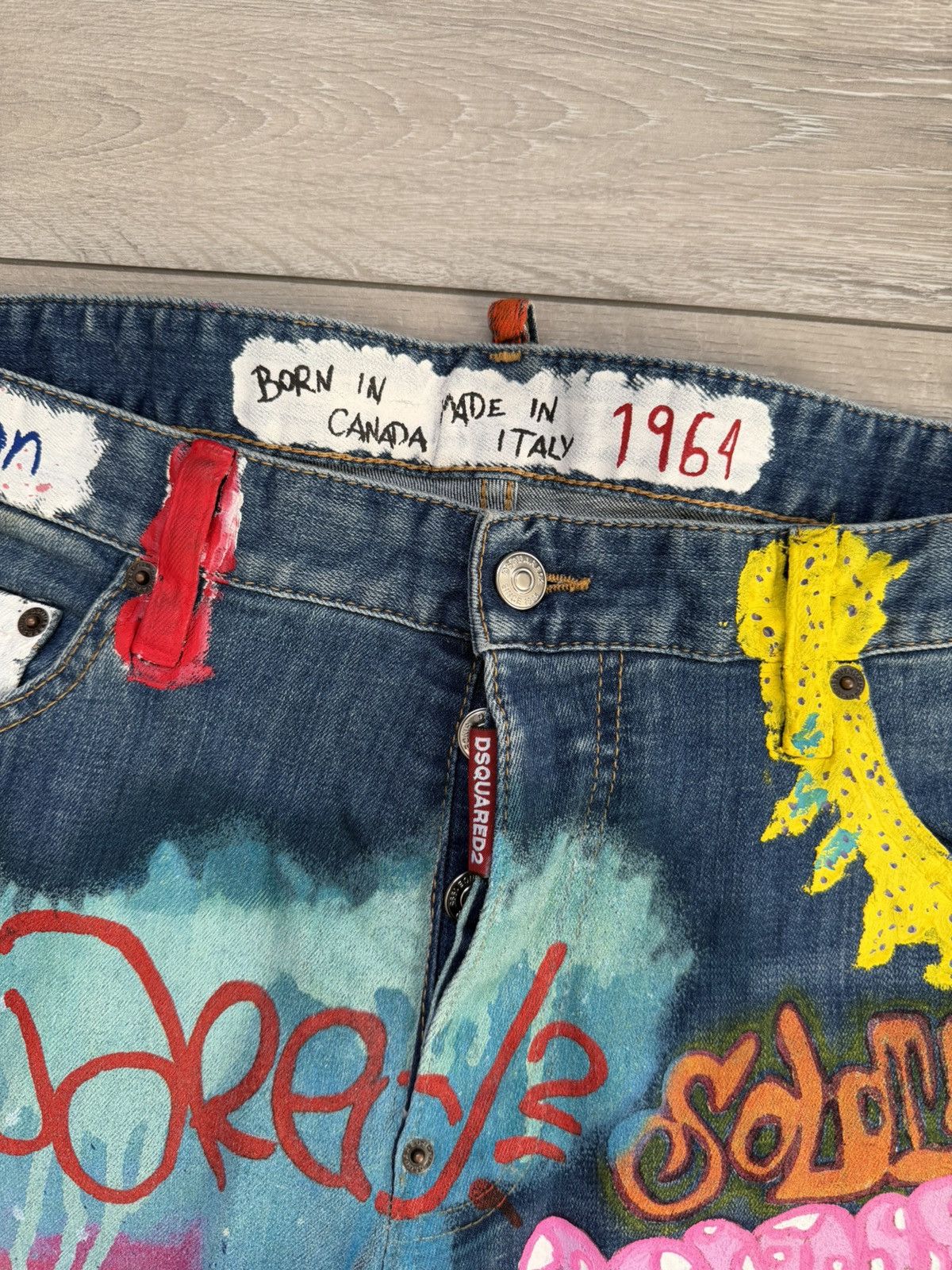 Dsquared2 Dsquared2 Skinny Dan Graffiti Wash Cropped Jeans Size US 34 / EU 50 - 2 Thumbnail