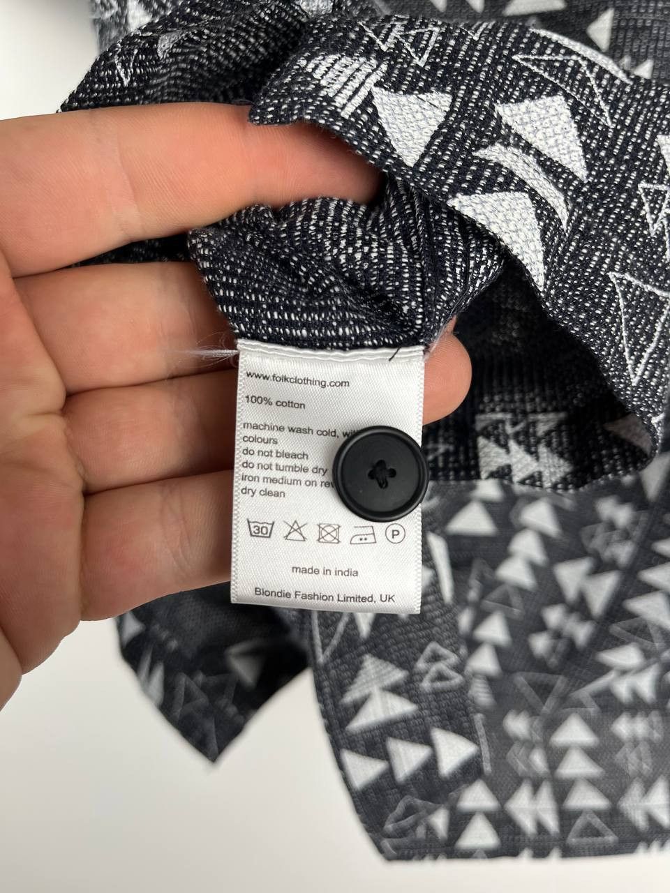 Folk Folk Cotton Tile Triangle Short Sleeve Camp Collar Shirt Size US L / EU 52-54 / 3 - 7 Thumbnail