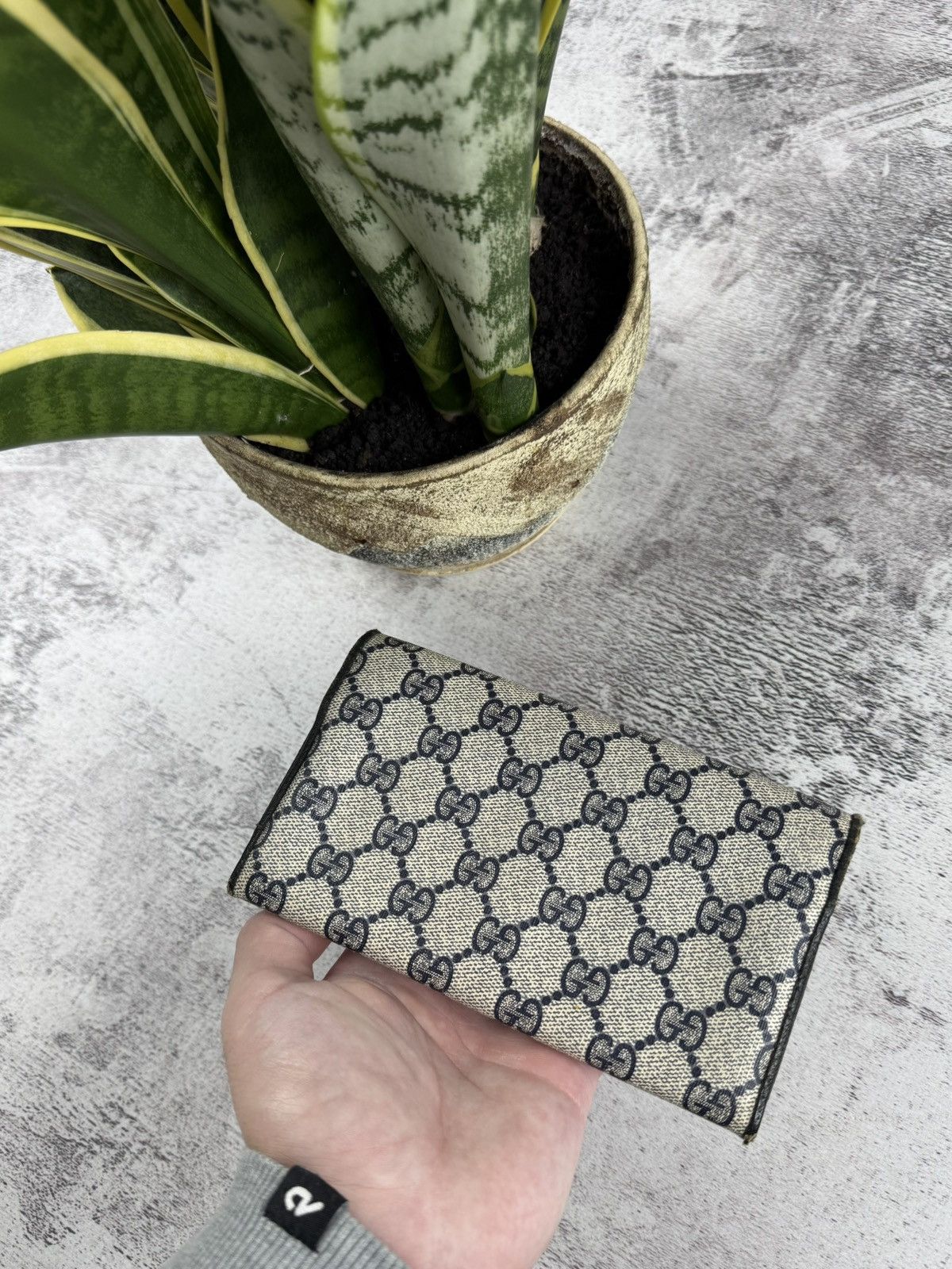 Gucci Gucci GG Canvas Made in Italy Beige Vintage Unisex Authentic Monogram Big Wallet Size ONE SIZE - 5 Thumbnail