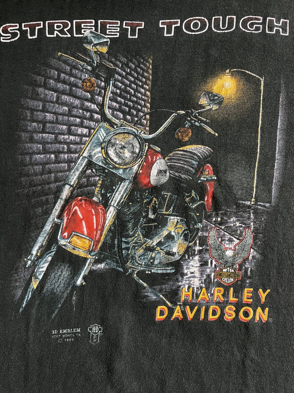Harley Davidson × Vintage Vintage 3D Emblem 1989 Harley Davidson T-Shirt Street Tough Size US XL / EU 56 / 4 - 4 Thumbnail