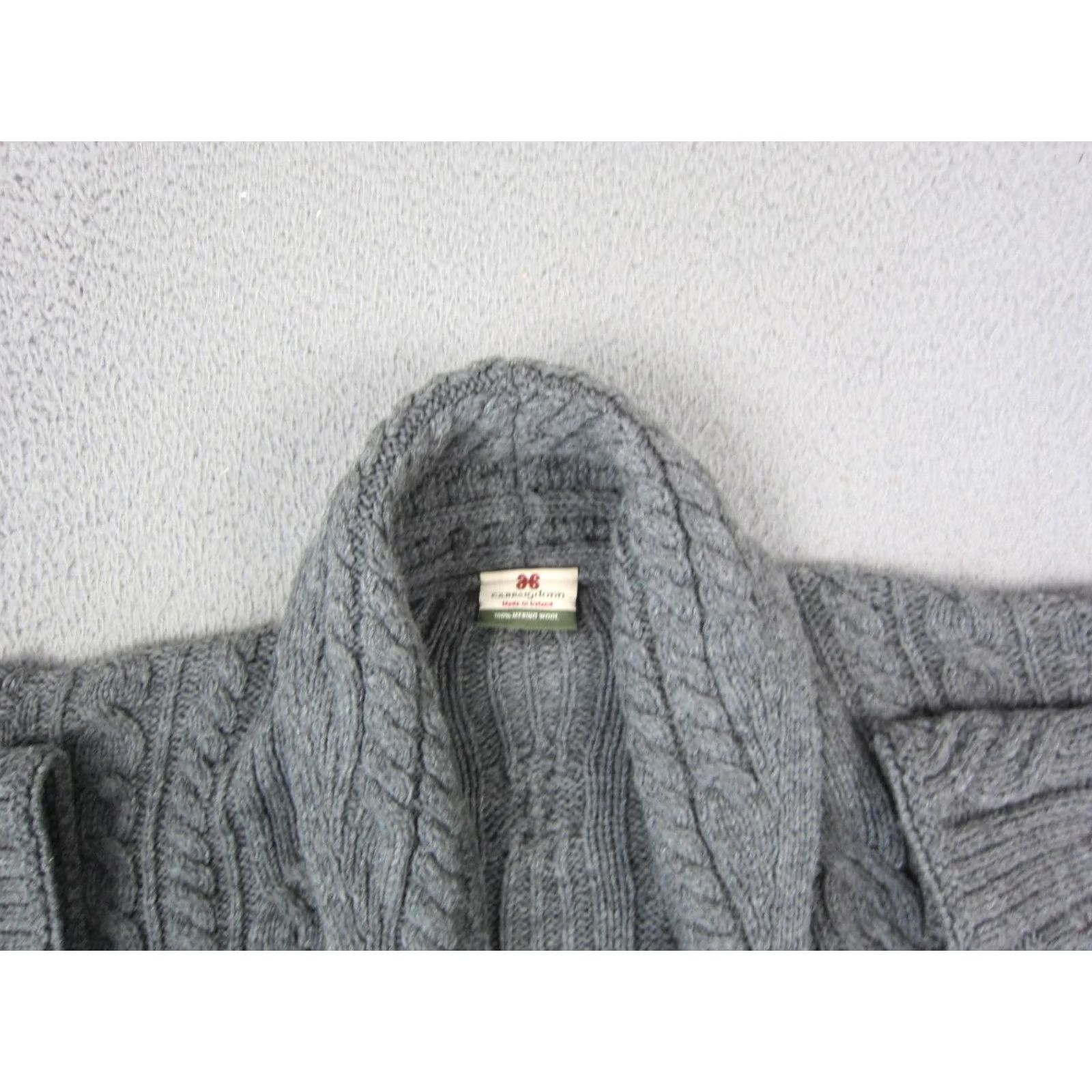 Vintage VINTAGE Carraig Donn Cardigan Womens Medium Gray Merino Wool Open Cable Knit 90s Size M / US 6-8 / IT 42-44 - 2 Thumbnail