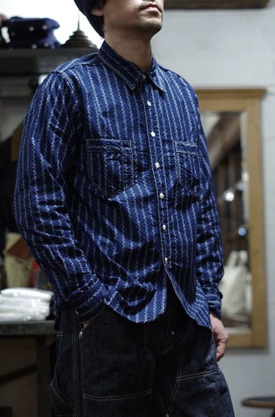 The Real McCoy's RM Double Diamond Flower Pattern Long Sleeve Shirt- DMC Size US L / EU 52-54 / 3 - 1 Thumbnail
