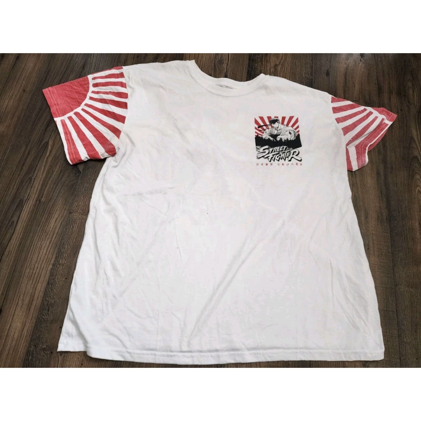 Doublet Mens 3XL Street Fighter Ryu Rising Sun T Shirt Double Sided Crew Neck White Graphic Tee Capcom 80s 90s Video game Mens Size US XXL / EU 58 / 5 - 2 Thumbnail