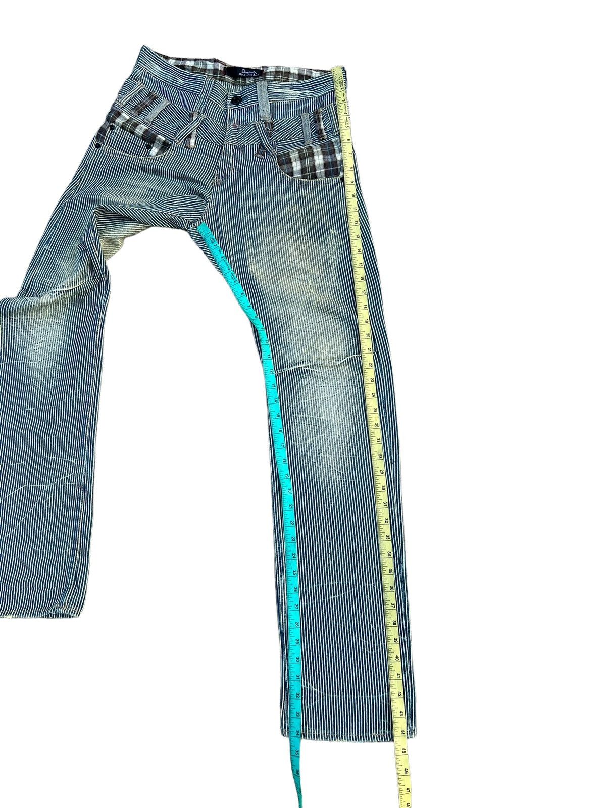 Vintage Dominated Handcrafted Double Waist Hickory Striped Denim Size US 31 - 5 Thumbnail