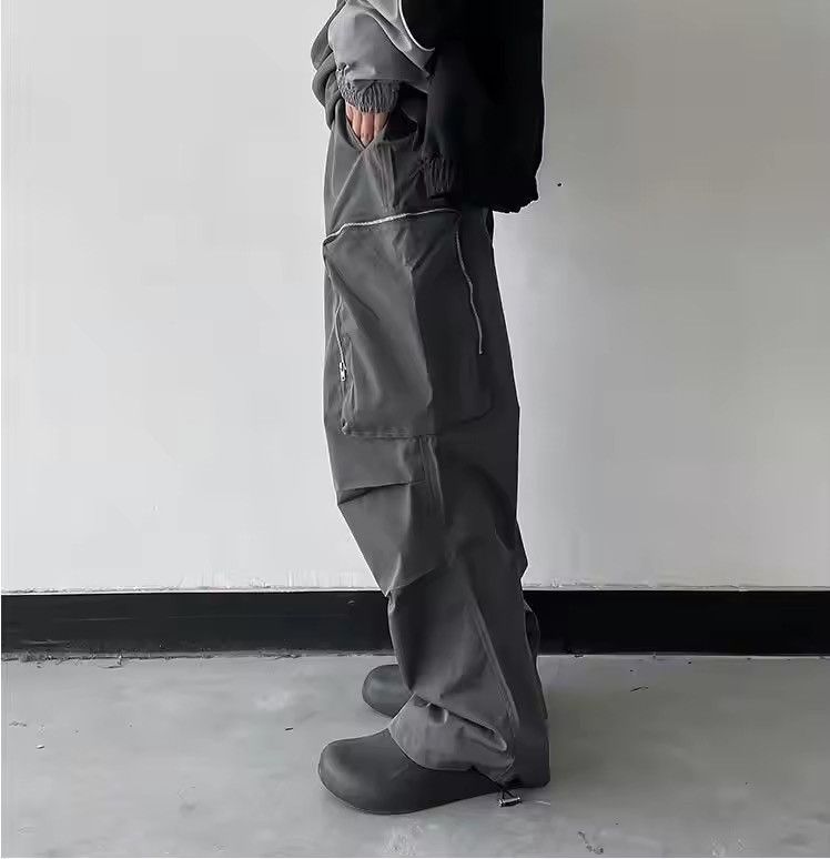 Japanese Brand Baggy Cargo Pants Straight Casual Harajuku Y2K Style Pockets Size US 31 - 3 Thumbnail