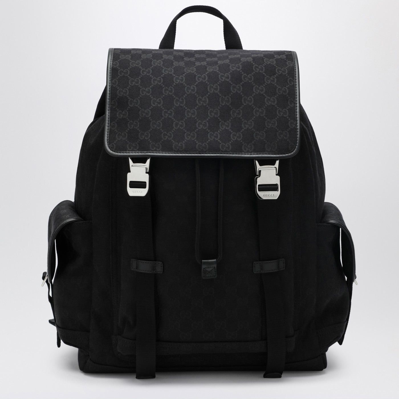 Gucci Gucci Large Black Gg Fabric Backpack Size ONE SIZE - 1 Thumbnail