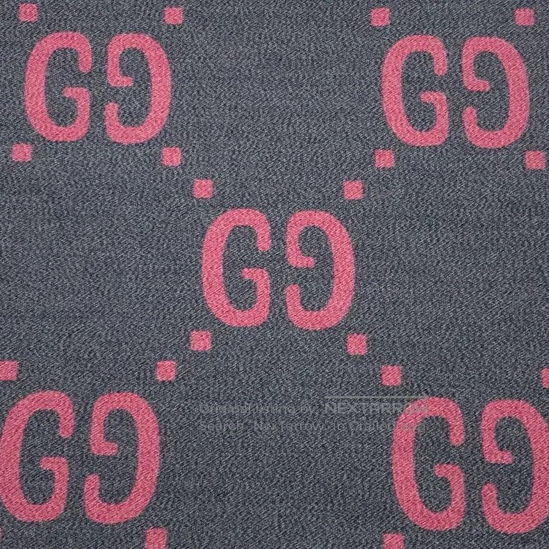 Gucci Gucci Gray and pink colour block logo jacquard full print Size ONE SIZE - 2 Thumbnail