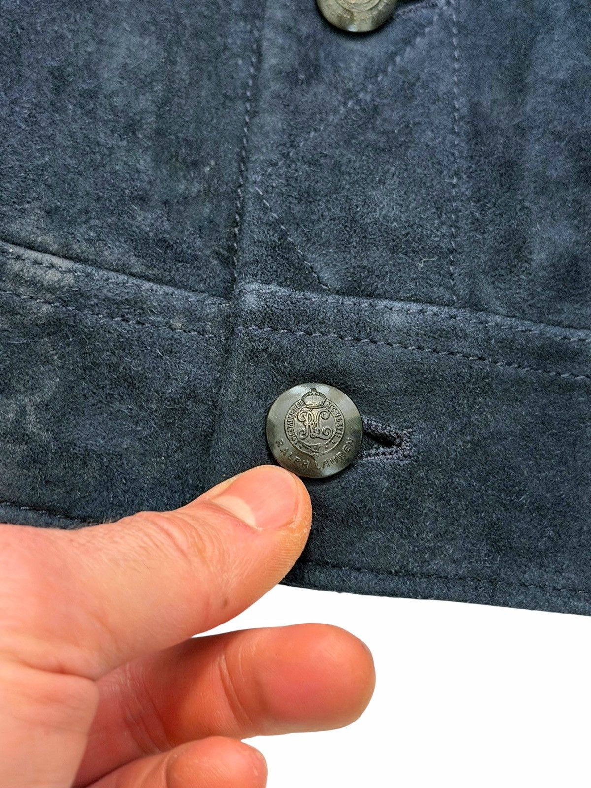 Ralph Lauren Purple Label $3,495 Clifton Suede Blue Trucker Jacket Size US L / EU 52-54 / 3 - 6 Thumbnail