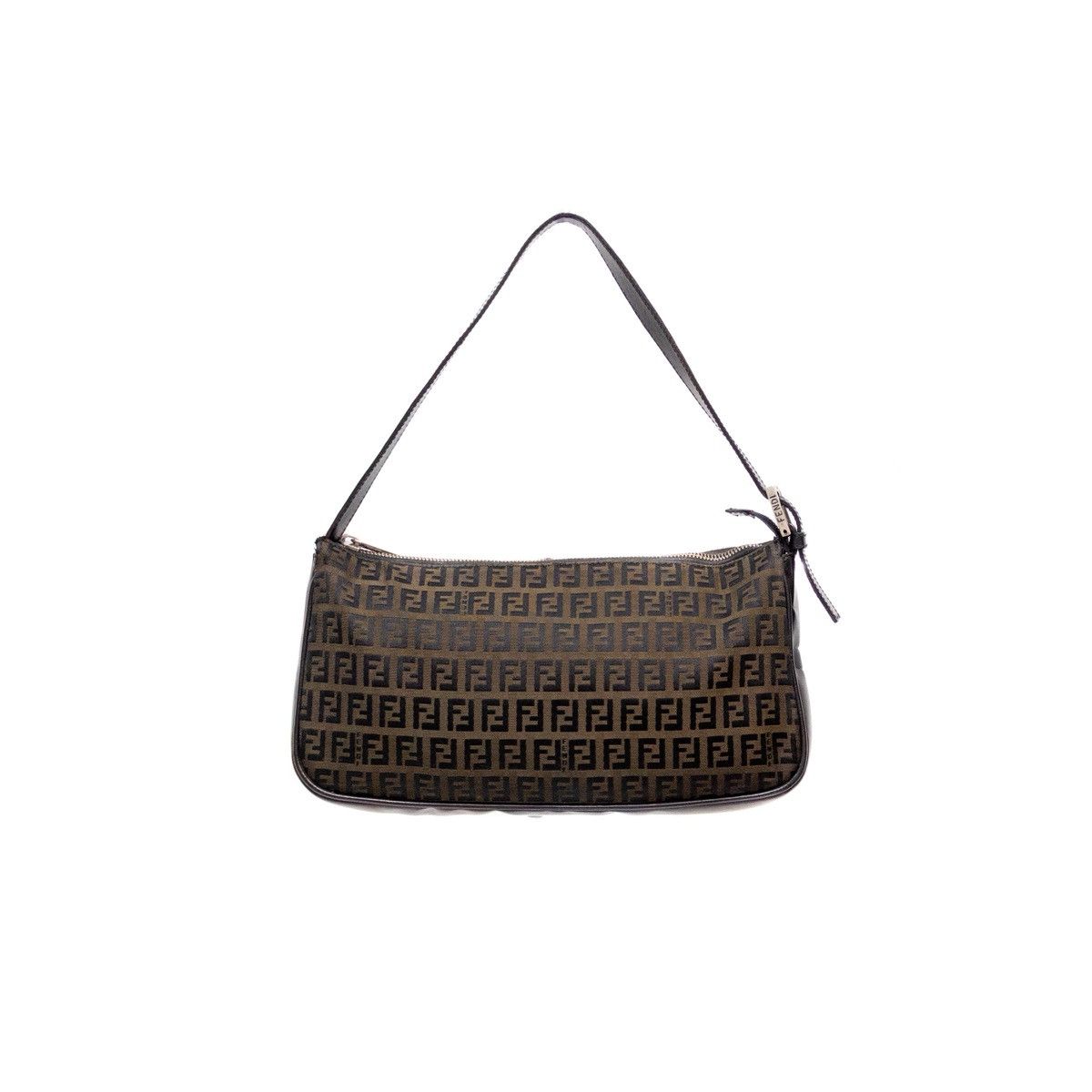 Vintage Fendi Zucchino Canvas Baguette Bag Ff Monogram in Brown, Women's