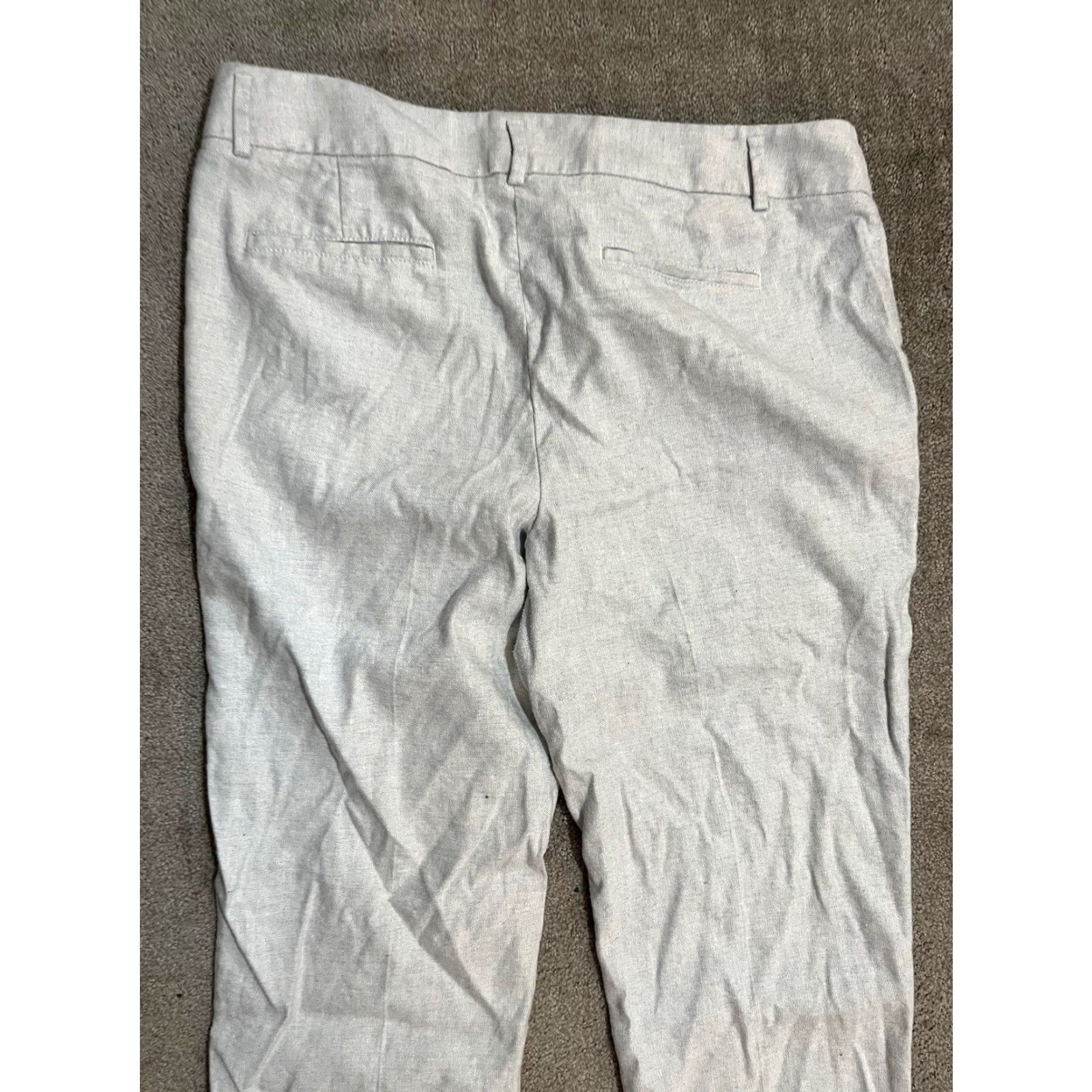 Ann Taylor VINTAGE Ann Taylor LOFT Linen Blend Pants Women’s 16 Gray Cropped Wide-Leg Adult Women Size 38" / US 16 / IT 52 - 4 Thumbnail