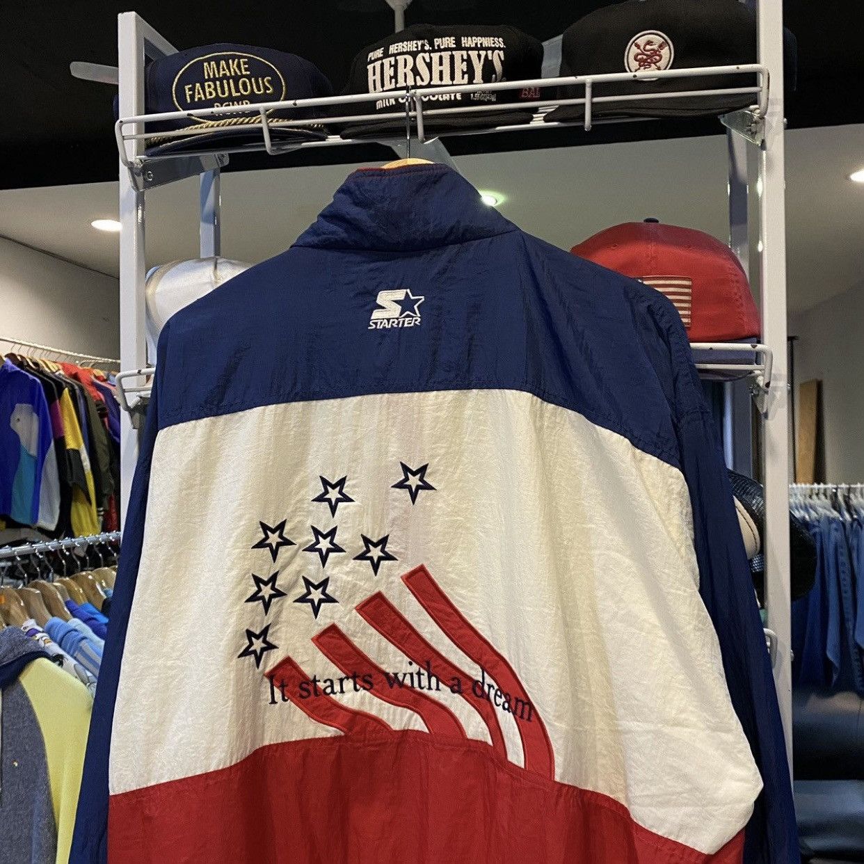 Starter × USA Olympics × Vintage VTG Atlanta 1996 Olympics Windbreaker STARTER Jacket Size US XL / EU 56 / 4 - 4 Thumbnail
