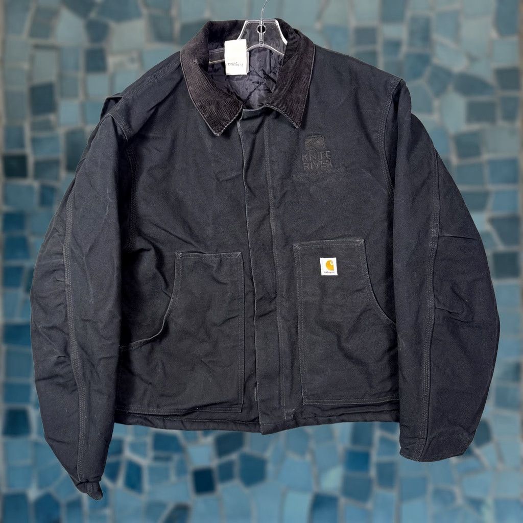 Carhartt VINTAGE Carhartt Jacket Men's 48R Detroit Black Arctic Quilt Lined Distress Fade Shirt Size US M / EU 48-50 / 2 - 1 Thumbnail