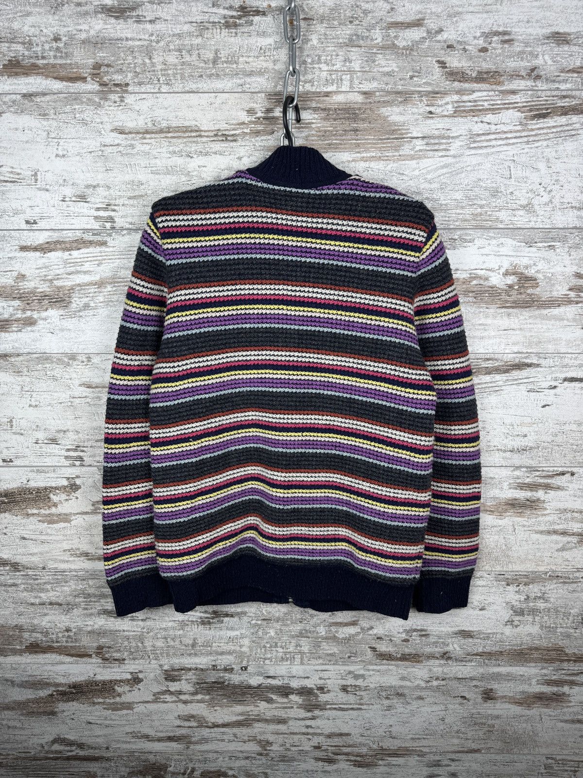 Folk Mens Vintage Folk reversible knitted bombers sweater jacket Size US S / EU 44-46 / 1 - 9 Thumbnail