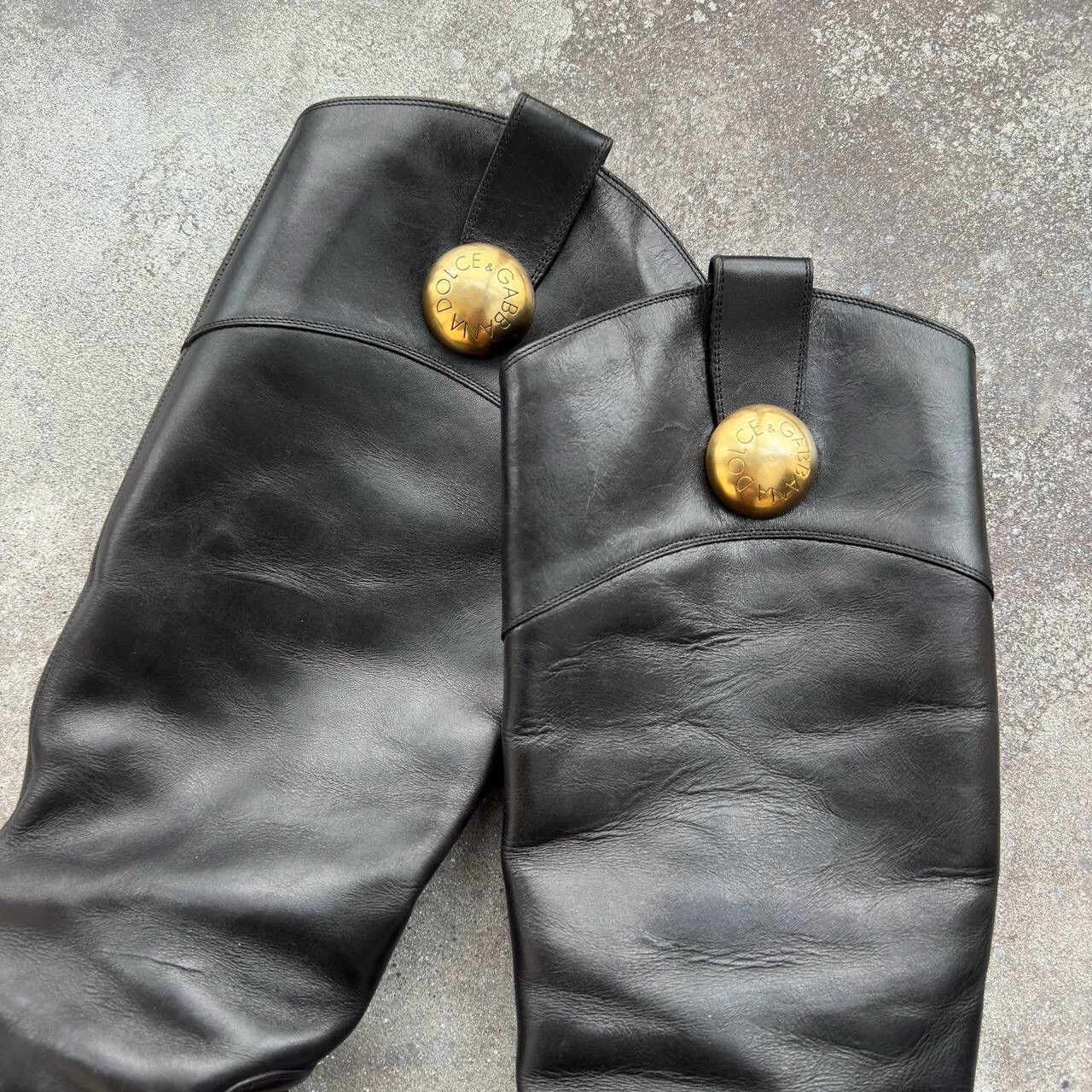 Dolce & Gabbana Dolce & Gabbana Black Leather Knee Boots Size US 6 / IT 36 - 11 Thumbnail