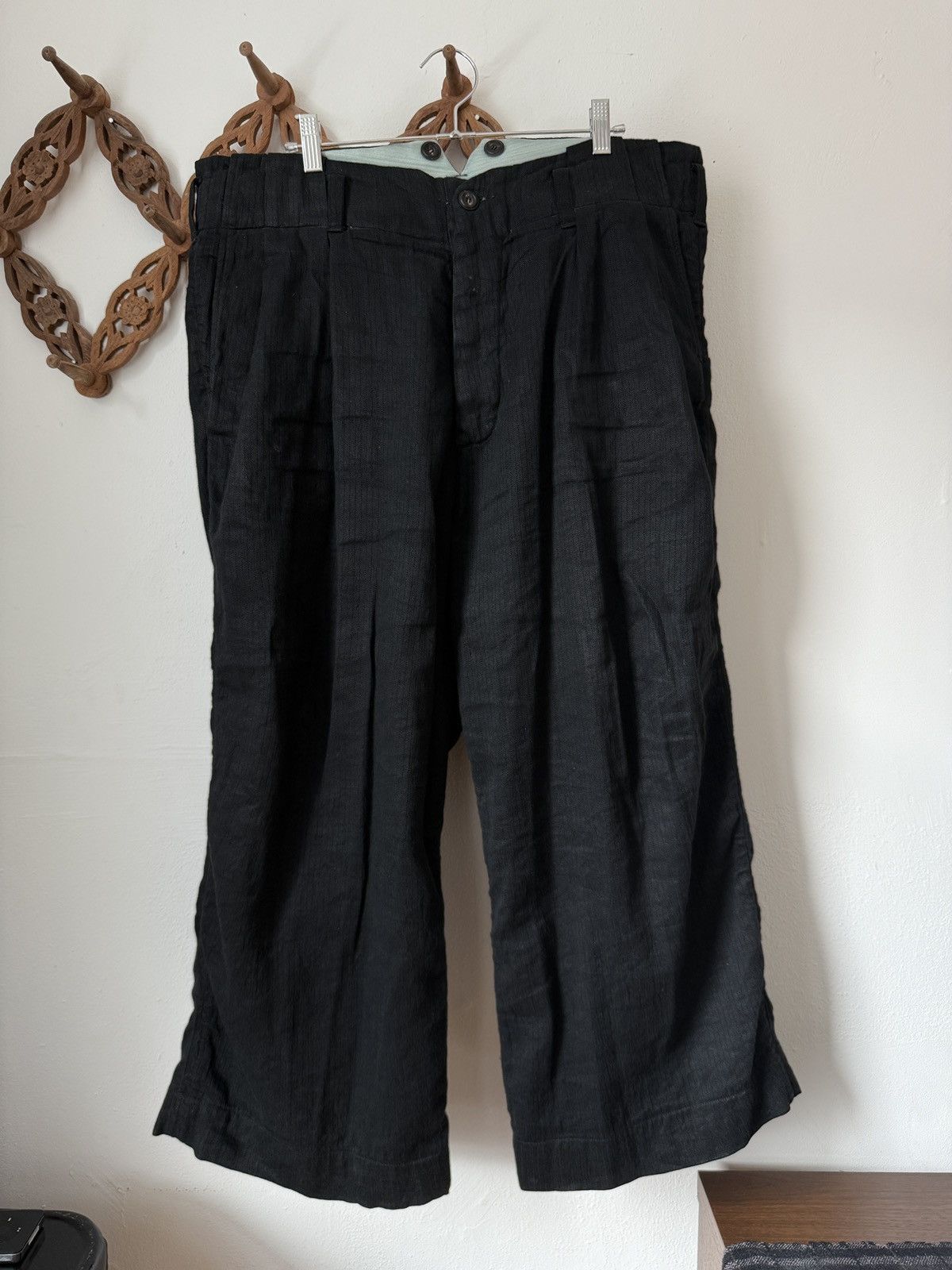 John Alexander Skelton Custom Ordered Black Linen Pants